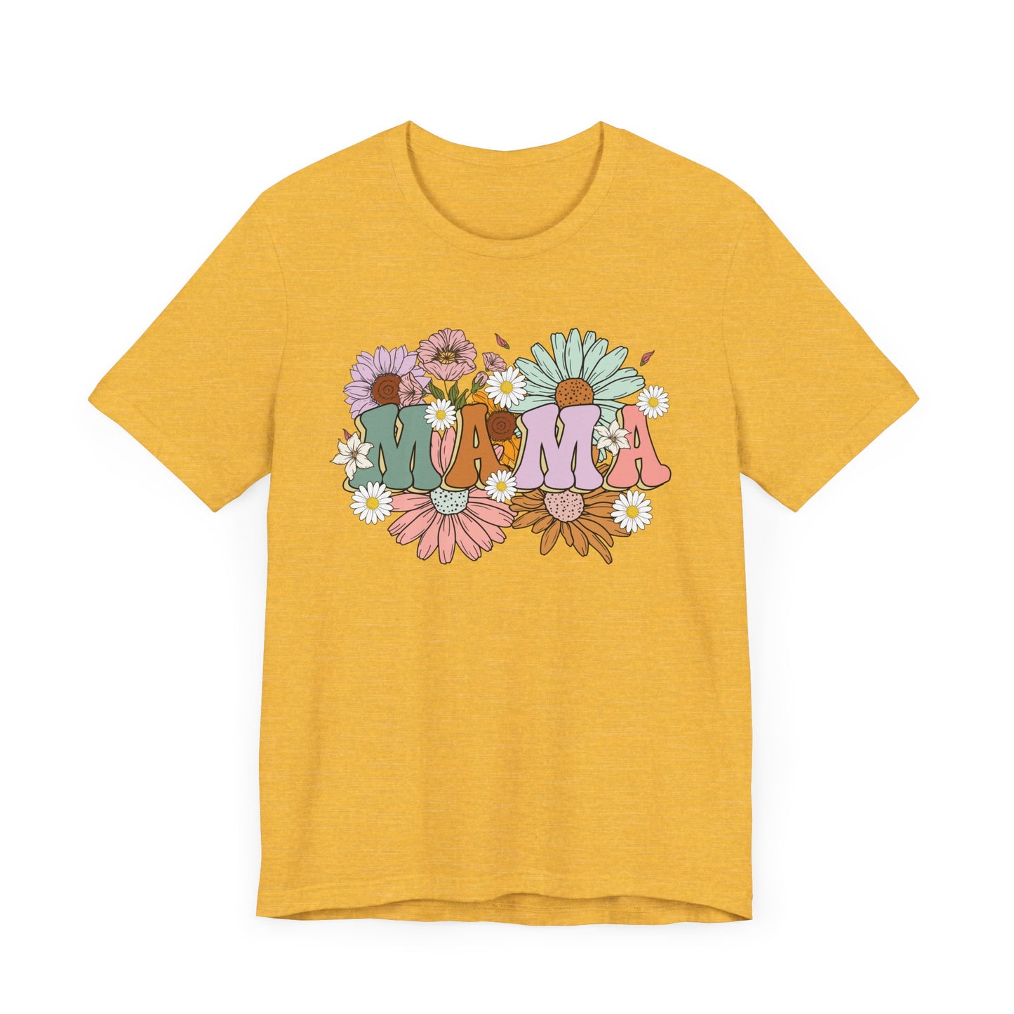 Groovy Floral Mama Tee, Gift for Moms, Casual Summer Top, Boho Style Apparel, Unique Mother's Day Gift