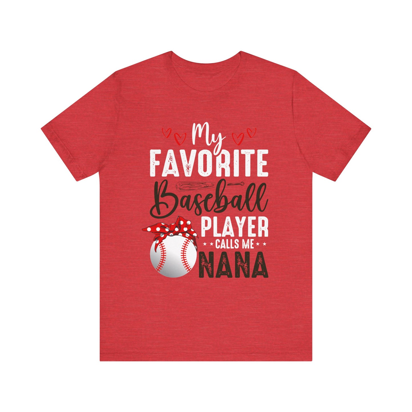 Baseball Nana Short Sleeve Tee, Cute Gift for Grandmas, Soft Jersey Tee, Baseball Fan Shirt, Mother's Day Gift, Family Reunion Wear