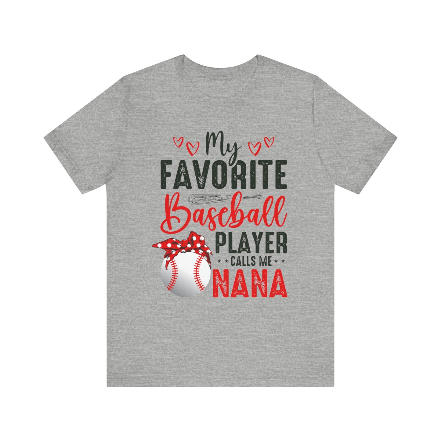 Baseball Nana Short Sleeve Tee, Cute Gift for Grandmas, Soft Jersey Tee, Baseball Fan Shirt, Mother's Day Gift, Family Reunion Wear