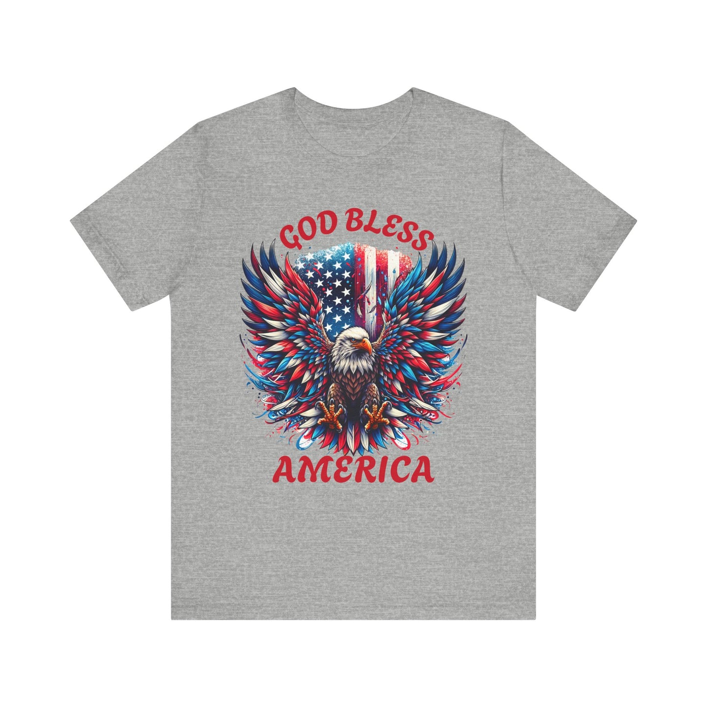 Patriotic Eagle Graphic Tee, USA Flag Shirt, Unisex Short Sleeve Top, Independence Day Gift, American Pride Apparel, Casual Wear