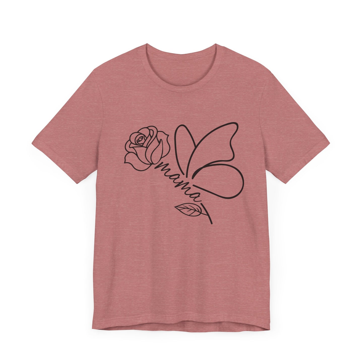 Butterfly Rose Mama Tee, Gift for Moms, Casual Summer Top, Boho Style Apparel, Unique Mother's Day Gift