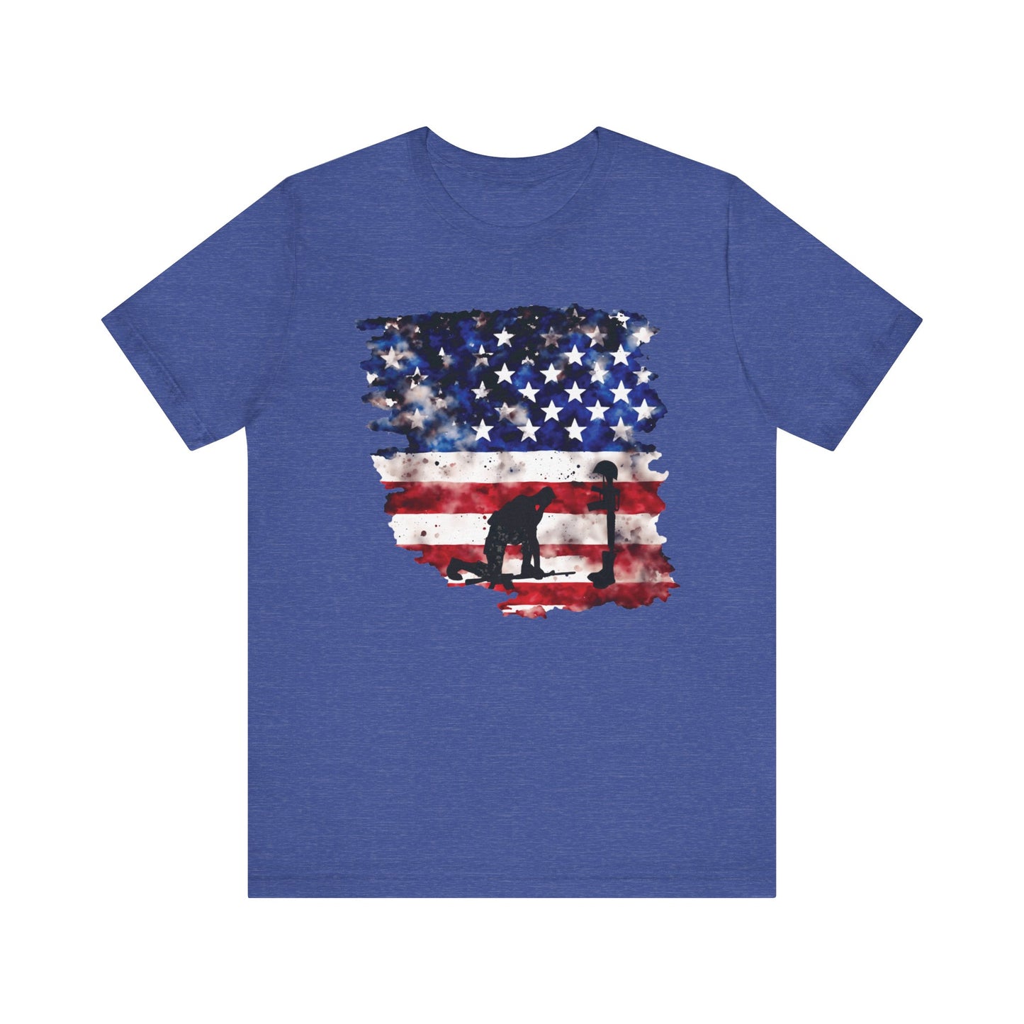 Kneeling Soldier with Flag Memorial Day Tee