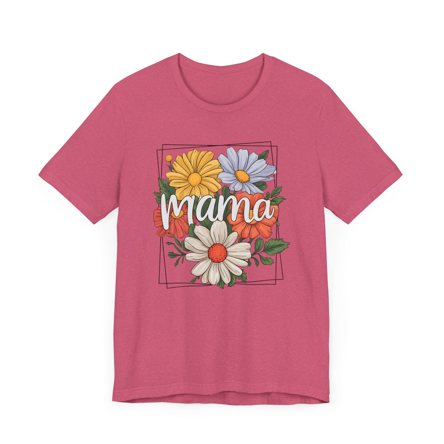 Bouquet Daisey Mama Tee, Gift for Moms, Casual Summer Top, Boho Style Apparel, Unique Mother's Day Gift