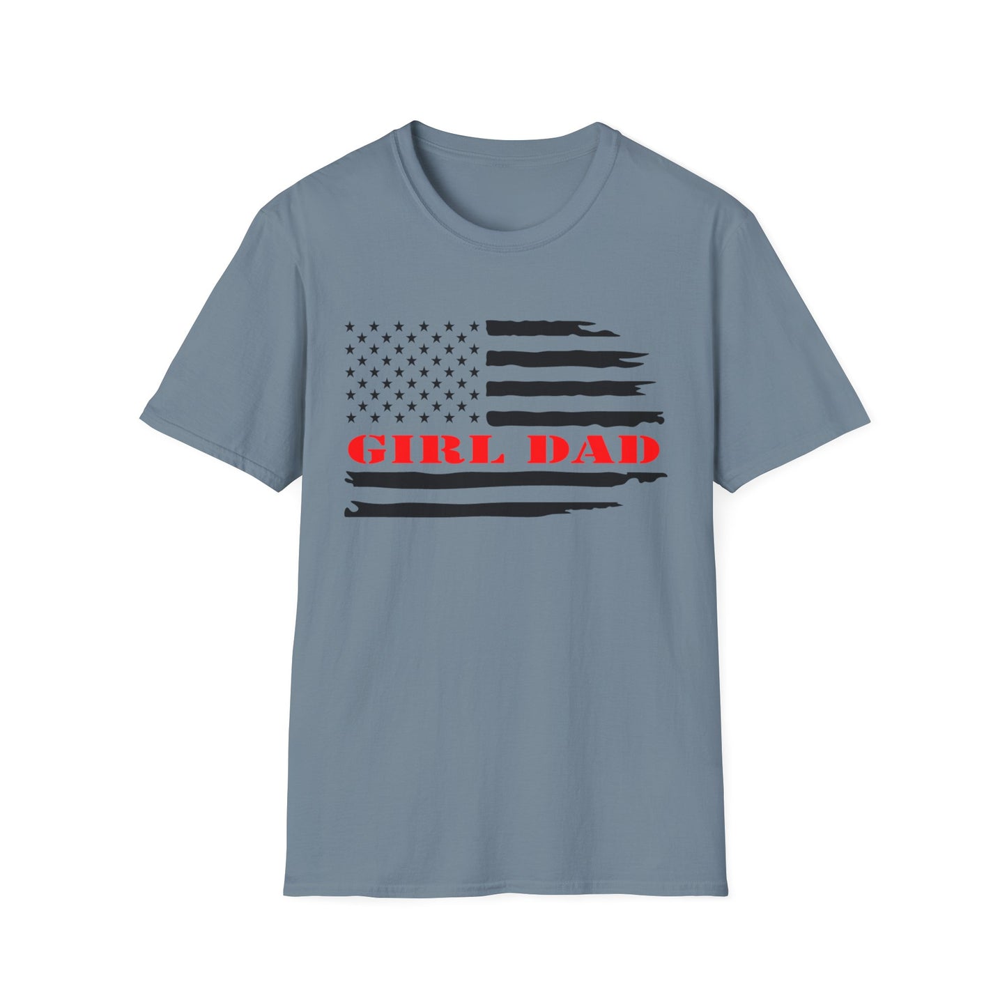 Patriotic 'Girl Dad with Flag'