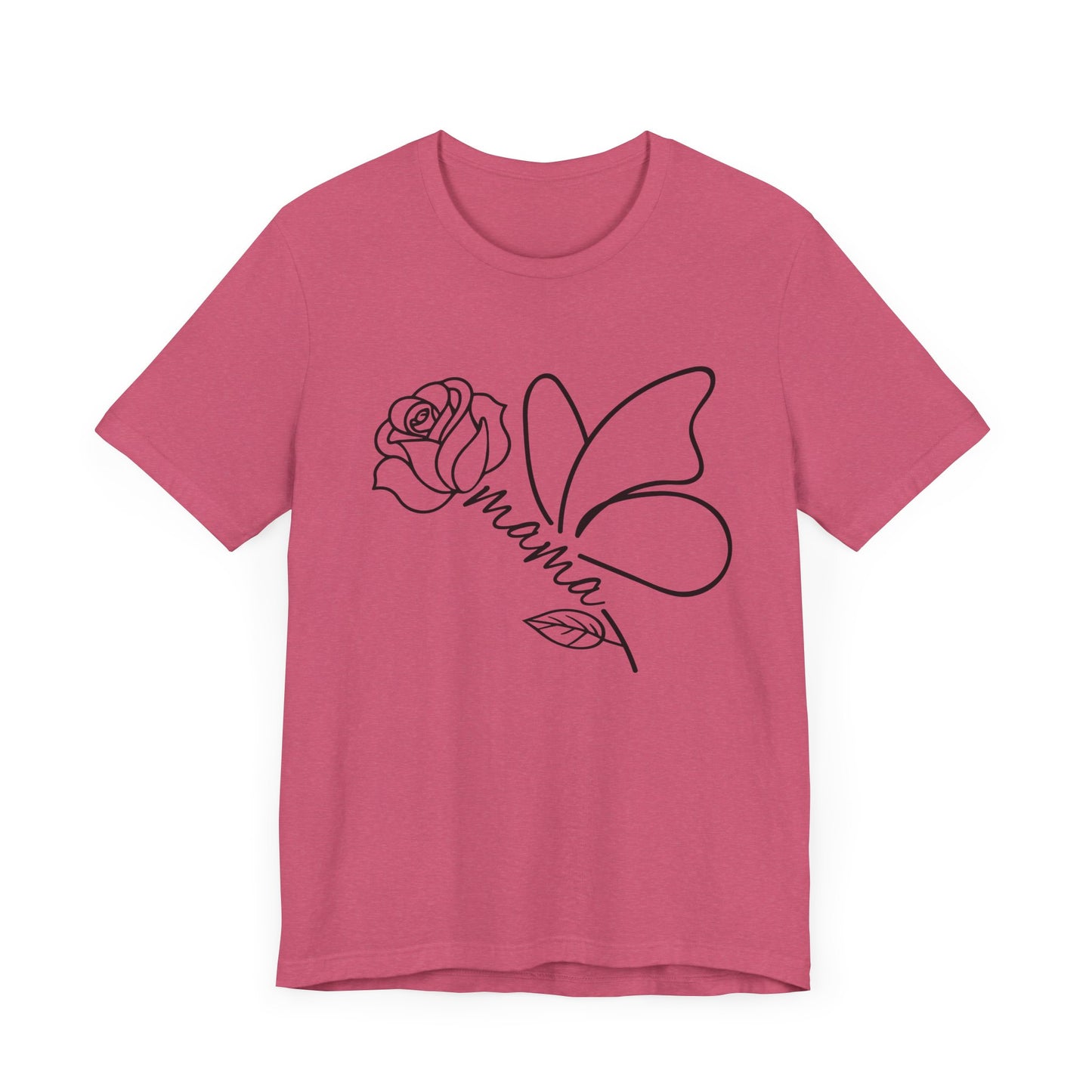 Butterfly Rose Mama Tee, Gift for Moms, Casual Summer Top, Boho Style Apparel, Unique Mother's Day Gift