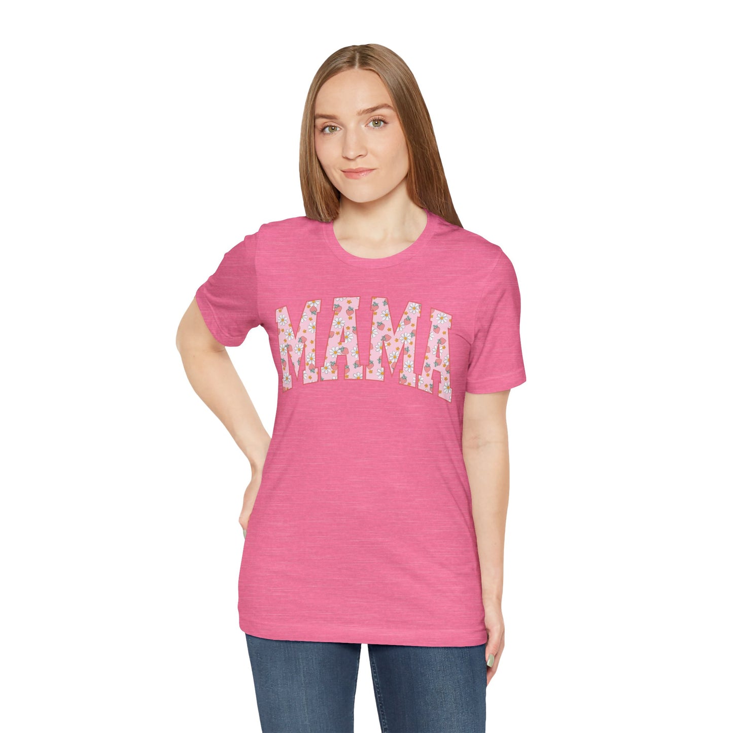 Vintage Floral 2 Mama Tee with a Bow, Gift for Moms, Casual Summer Top, Boho Style Apparel, Unique Mother's Day Gift