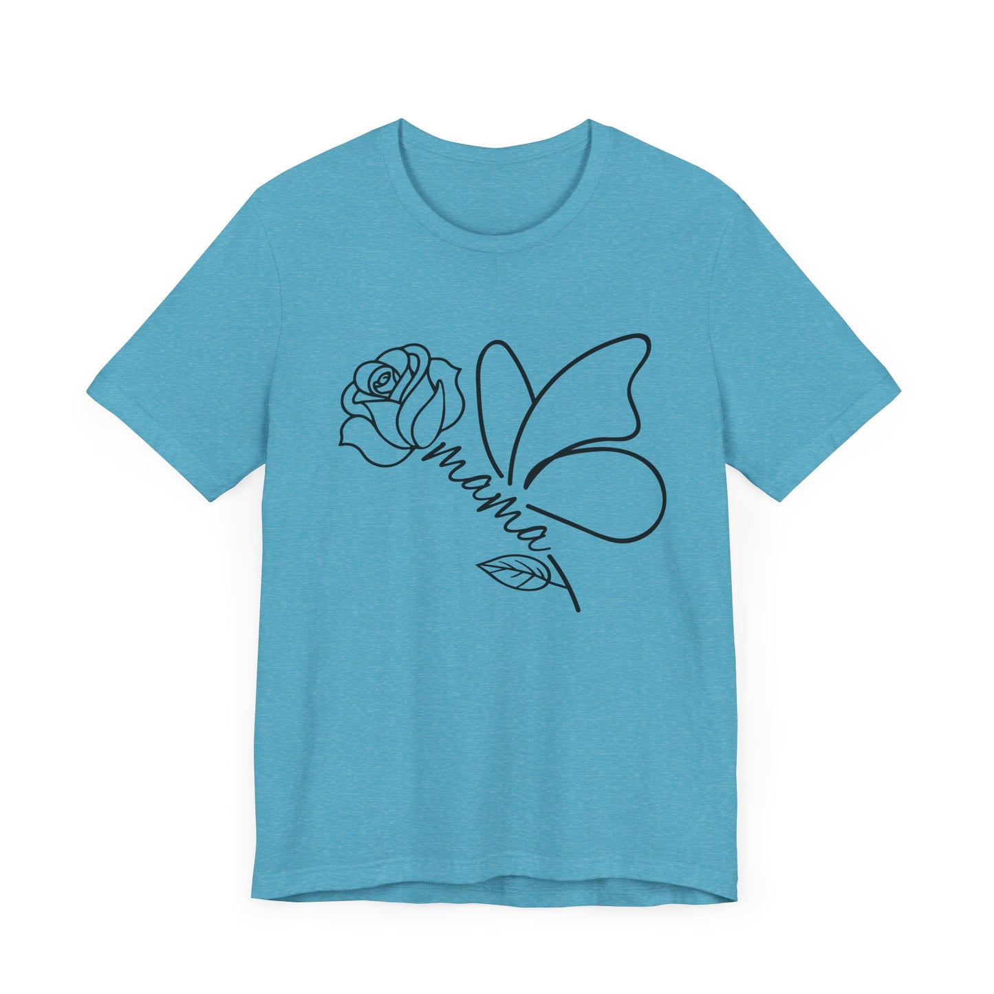 Butterfly Rose Mama Tee, Gift for Moms, Casual Summer Top, Boho Style Apparel, Unique Mother's Day Gift