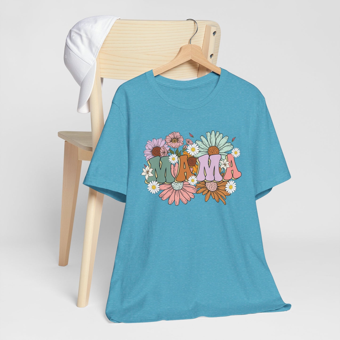 Groovy Floral Mama Tee, Gift for Moms, Casual Summer Top, Boho Style Apparel, Unique Mother's Day Gift