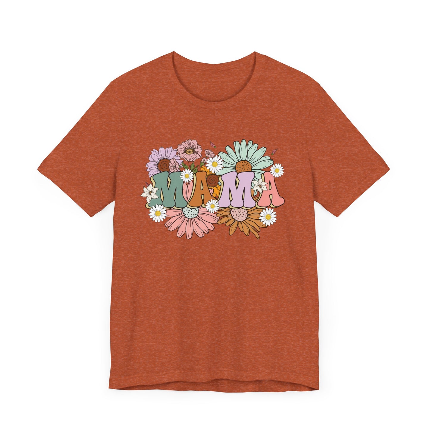 Groovy Floral Mama Tee, Gift for Moms, Casual Summer Top, Boho Style Apparel, Unique Mother's Day Gift