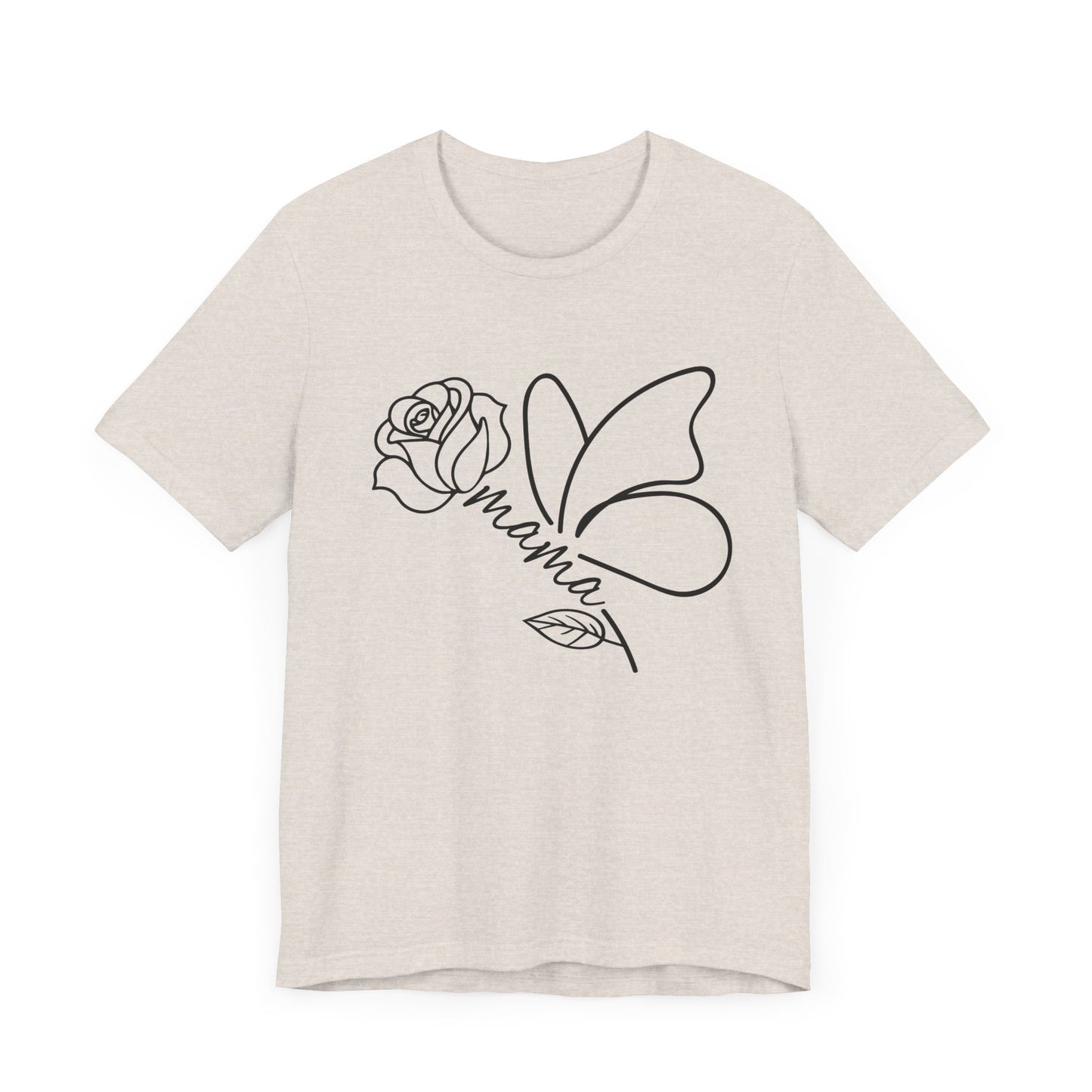Butterfly Rose Mama Tee, Gift for Moms, Casual Summer Top, Boho Style Apparel, Unique Mother's Day Gift