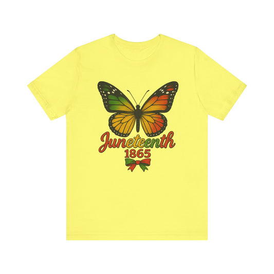 1865 Butterfly Juneteenth Celebration Tee, Unisex Jersey Tee, Freedom Shirt, Equality Apparel, Black History Month Gift, Activist Fashion