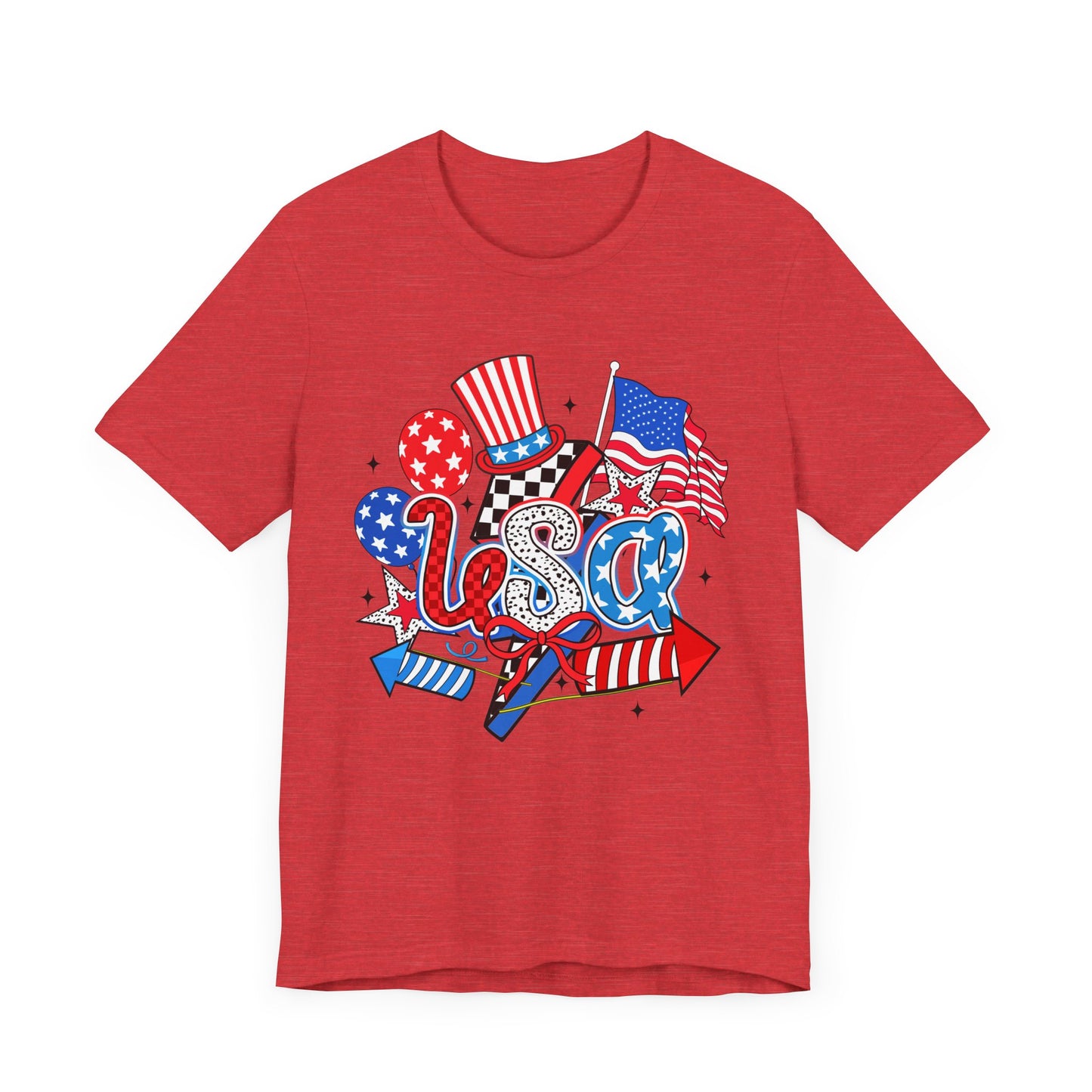 USA Firecracker Patriotic Graphic Tee, Fun Summer T-Shirt, Holiday Apparel, 4th of July Shirt