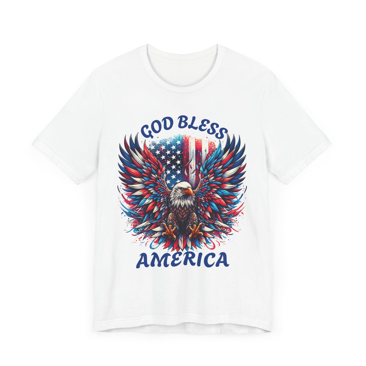Patriotic Eagle Graphic Tee, USA Flag Shirt, Unisex Short Sleeve Top, Independence Day Gift, American Pride Apparel, Casual Wear