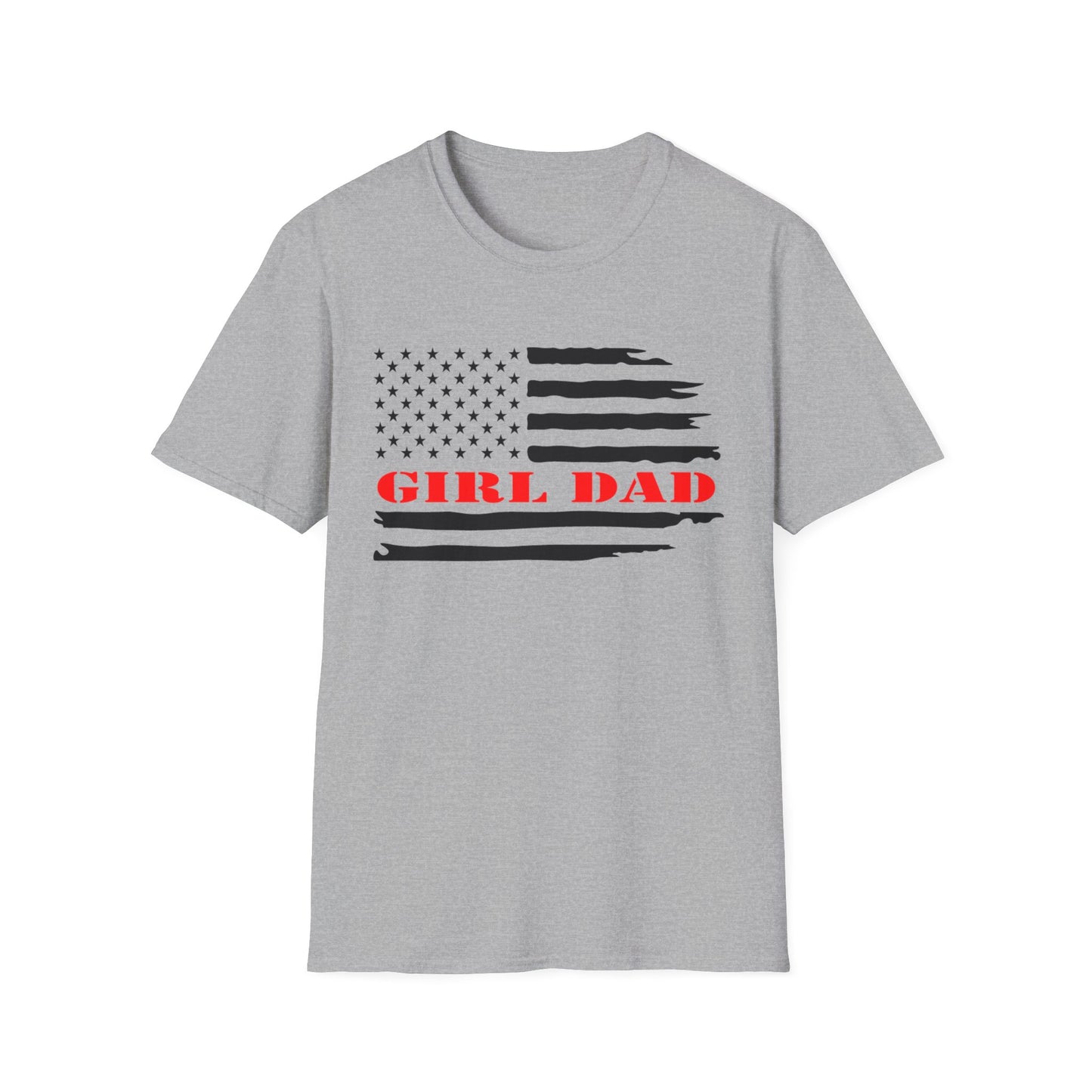 Patriotic 'Girl Dad with Flag'