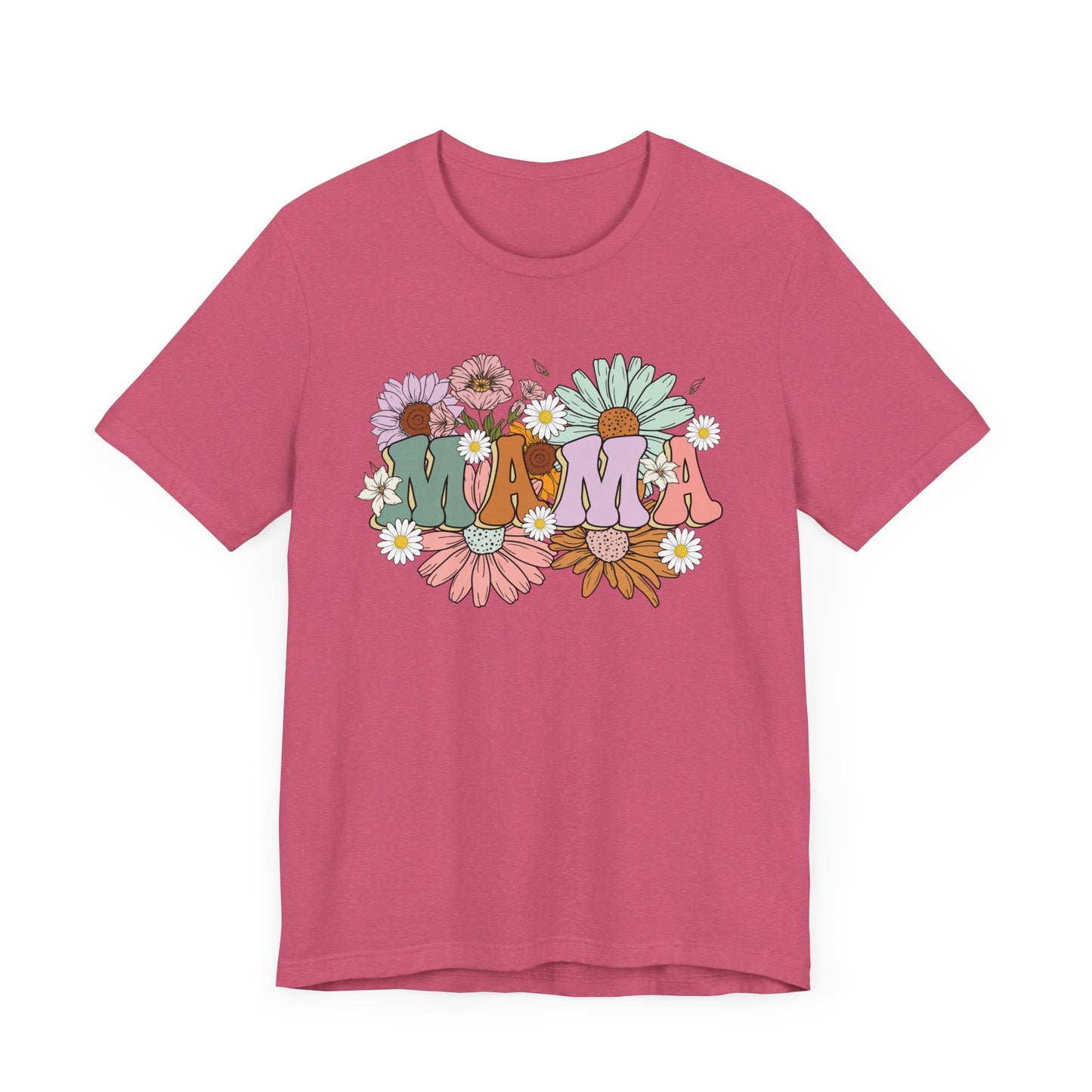 Groovy Floral Mama Tee, Gift for Moms, Casual Summer Top, Boho Style Apparel, Unique Mother's Day Gift