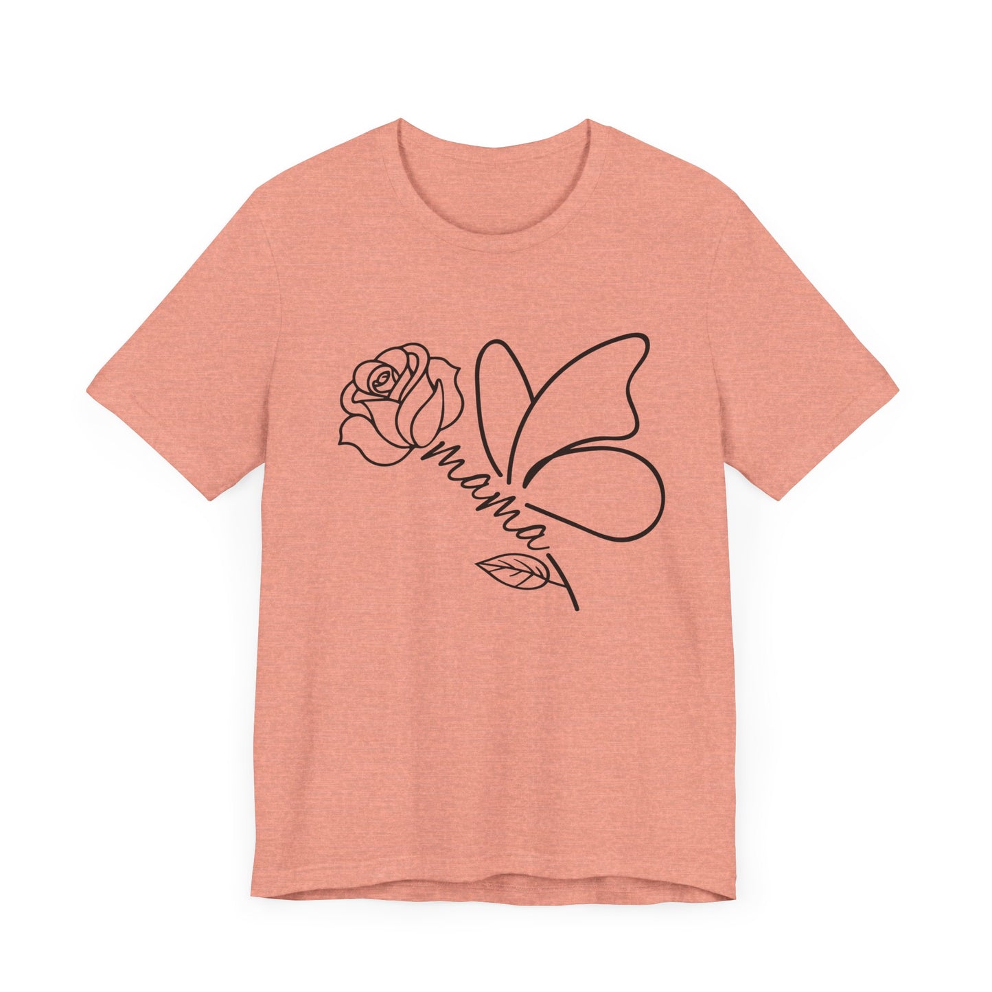 Butterfly Rose Mama Tee, Gift for Moms, Casual Summer Top, Boho Style Apparel, Unique Mother's Day Gift