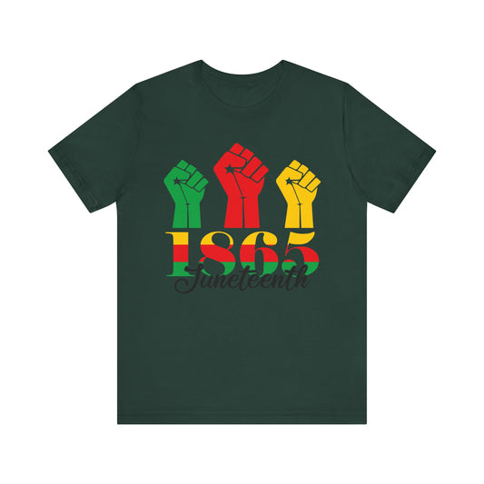 1865 Fists Juneteenth Celebration Tee, Unisex Jersey Tee, Freedom Shirt, Equality Apparel, Black History Month Gift, Activist Fashion