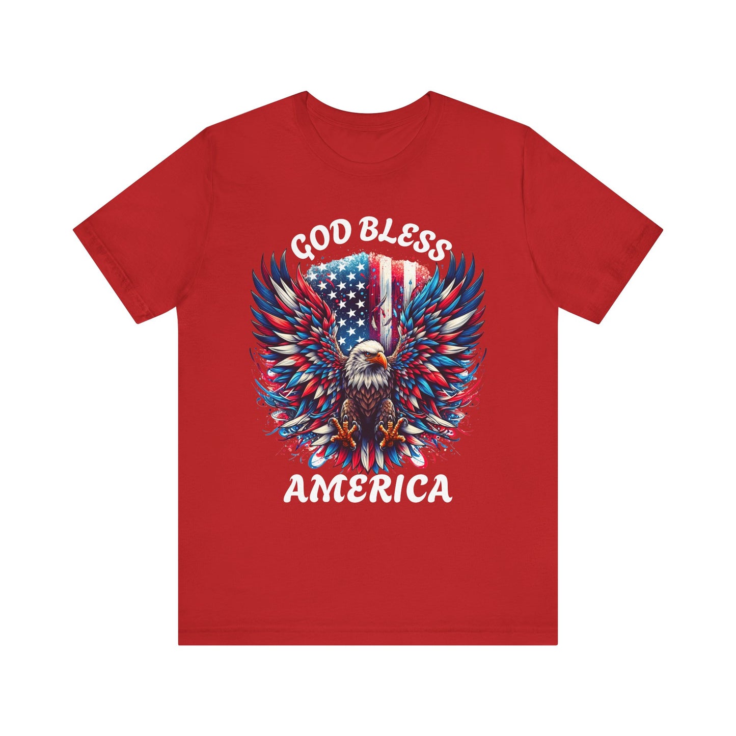 Patriotic Eagle Graphic Tee, USA Flag Shirt, Unisex Short Sleeve Top, Independence Day Gift, American Pride Apparel, Casual Wear