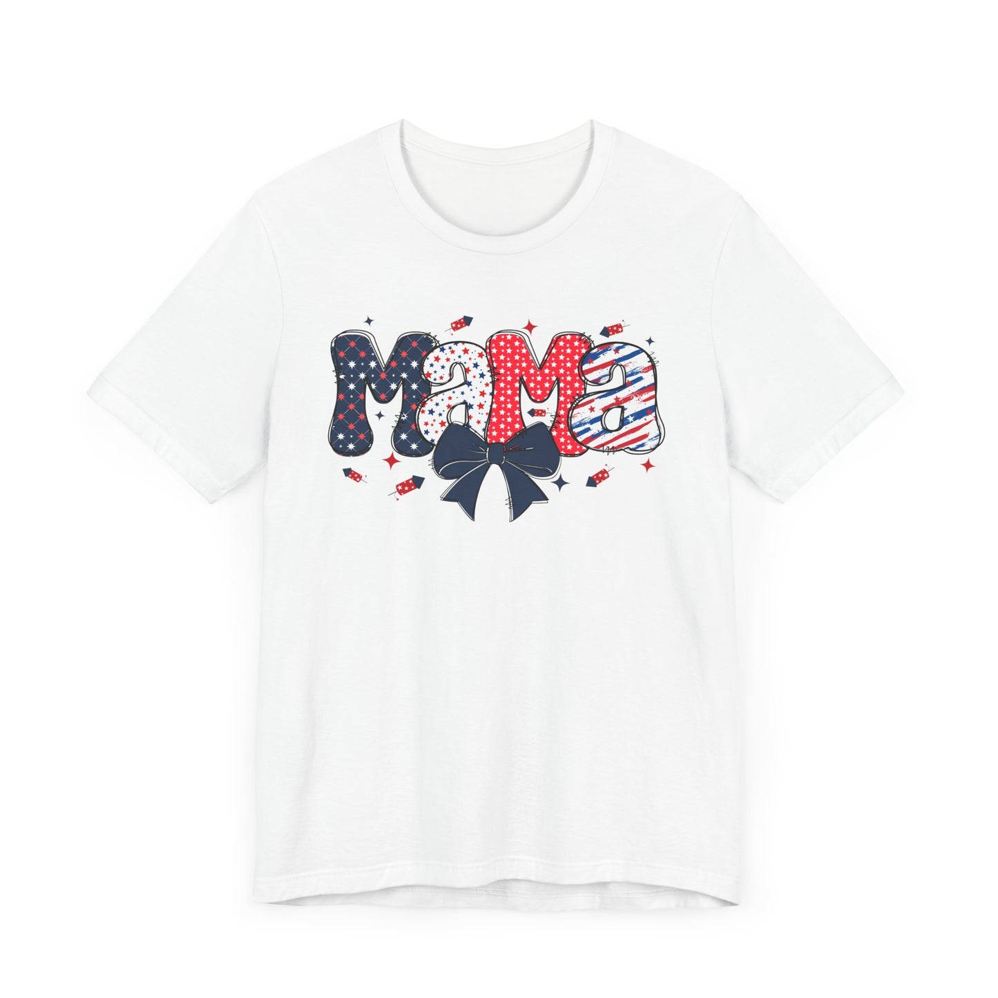 Mama Patriotic Graphic Tee, Fun Summer T-Shirt, Holiday Apparel, 4th of July Shirt