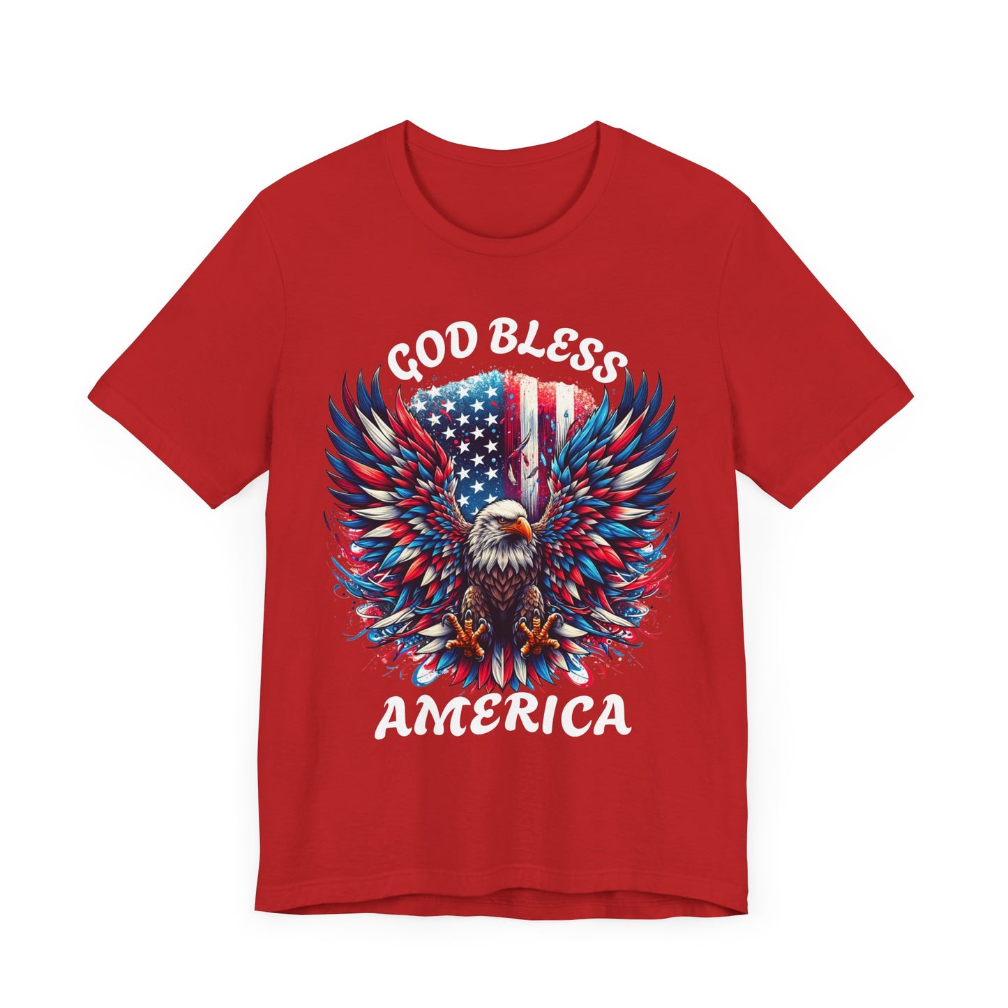 Patriotic Eagle Graphic Tee, USA Flag Shirt, Unisex Short Sleeve Top, Independence Day Gift, American Pride Apparel, Casual Wear