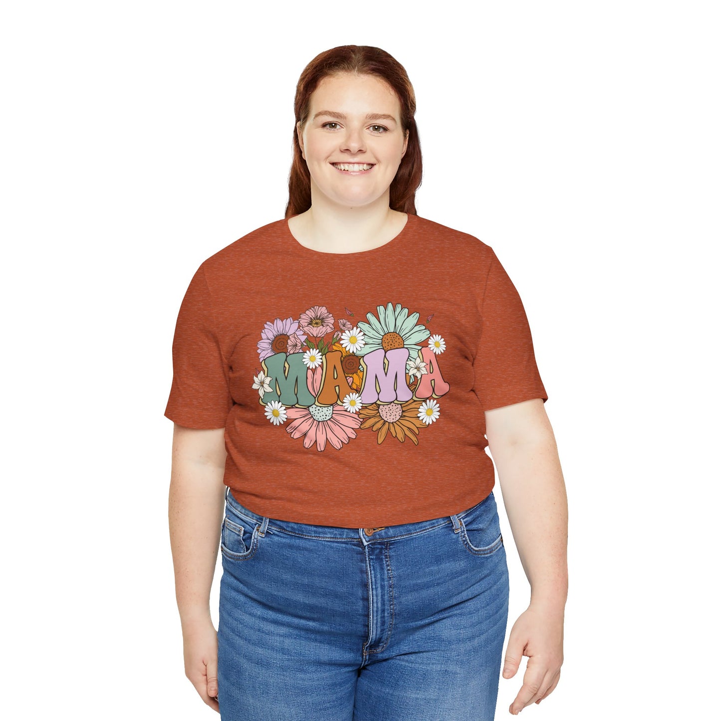 Groovy Floral Mama Tee, Gift for Moms, Casual Summer Top, Boho Style Apparel, Unique Mother's Day Gift