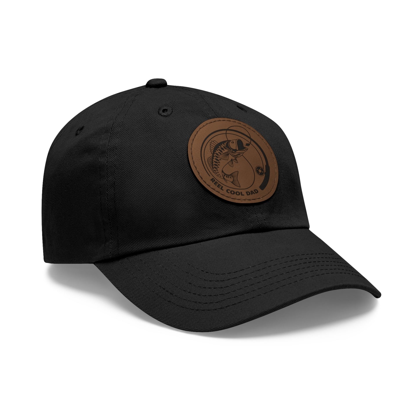 Stylish Dad Hat with Leather Patch for Cool Dads, Gift for Father's Day, Fishing Enthusiast, Casual Outdoor Wear