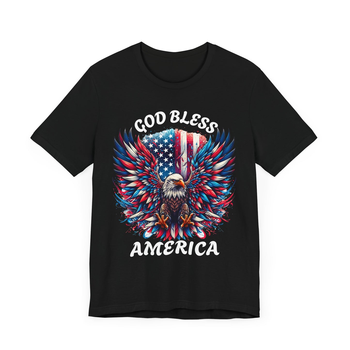 Patriotic Eagle Graphic Tee, USA Flag Shirt, Unisex Short Sleeve Top, Independence Day Gift, American Pride Apparel, Casual Wear