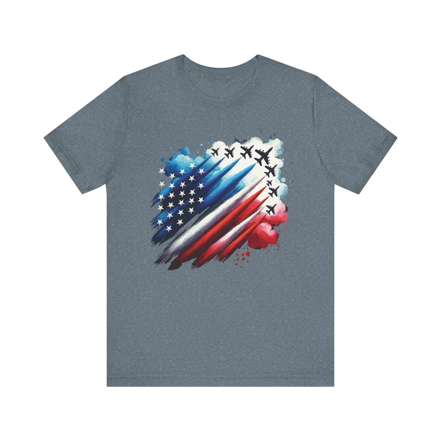 Fighter Jets with Flag Memorial Day Tee