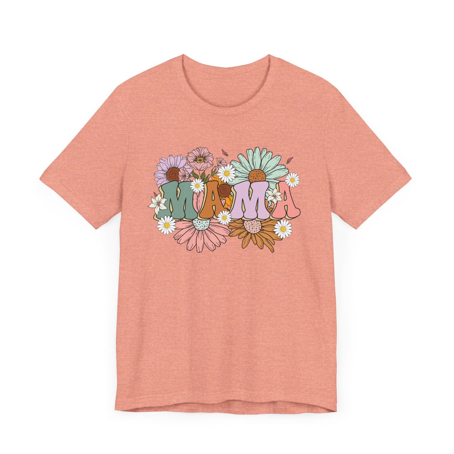 Groovy Floral Mama Tee, Gift for Moms, Casual Summer Top, Boho Style Apparel, Unique Mother's Day Gift