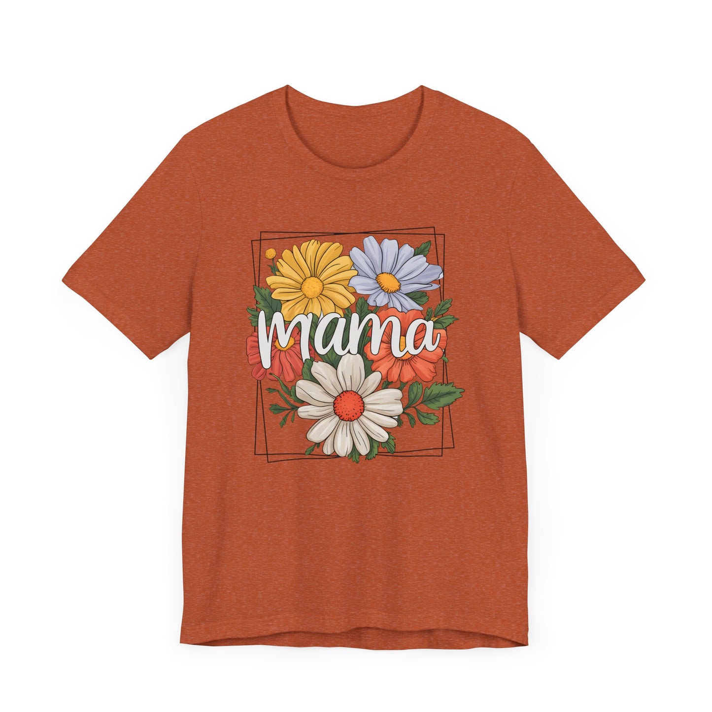 Bouquet Daisey Mama Tee, Gift for Moms, Casual Summer Top, Boho Style Apparel, Unique Mother's Day Gift