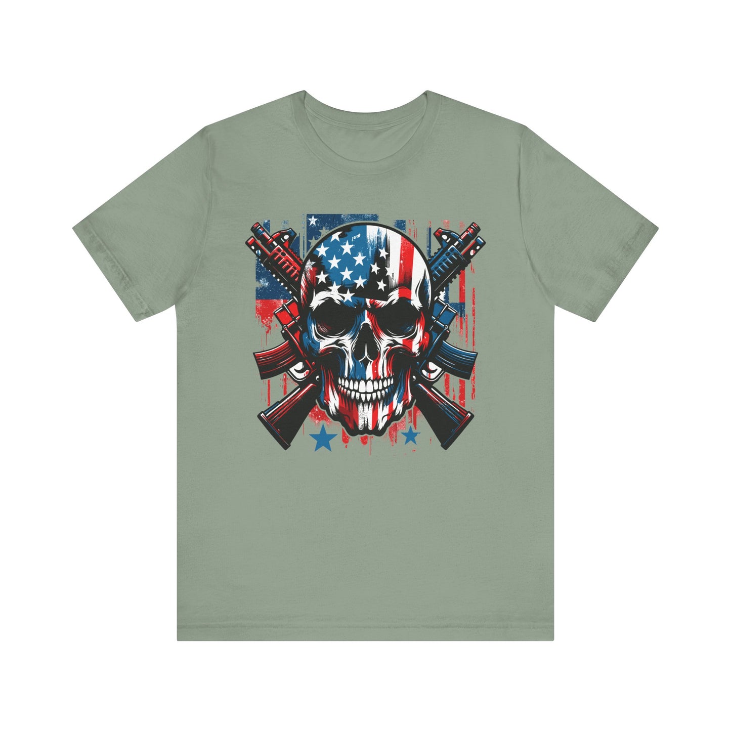 Skull and Cross Guns Memorial Day Tee