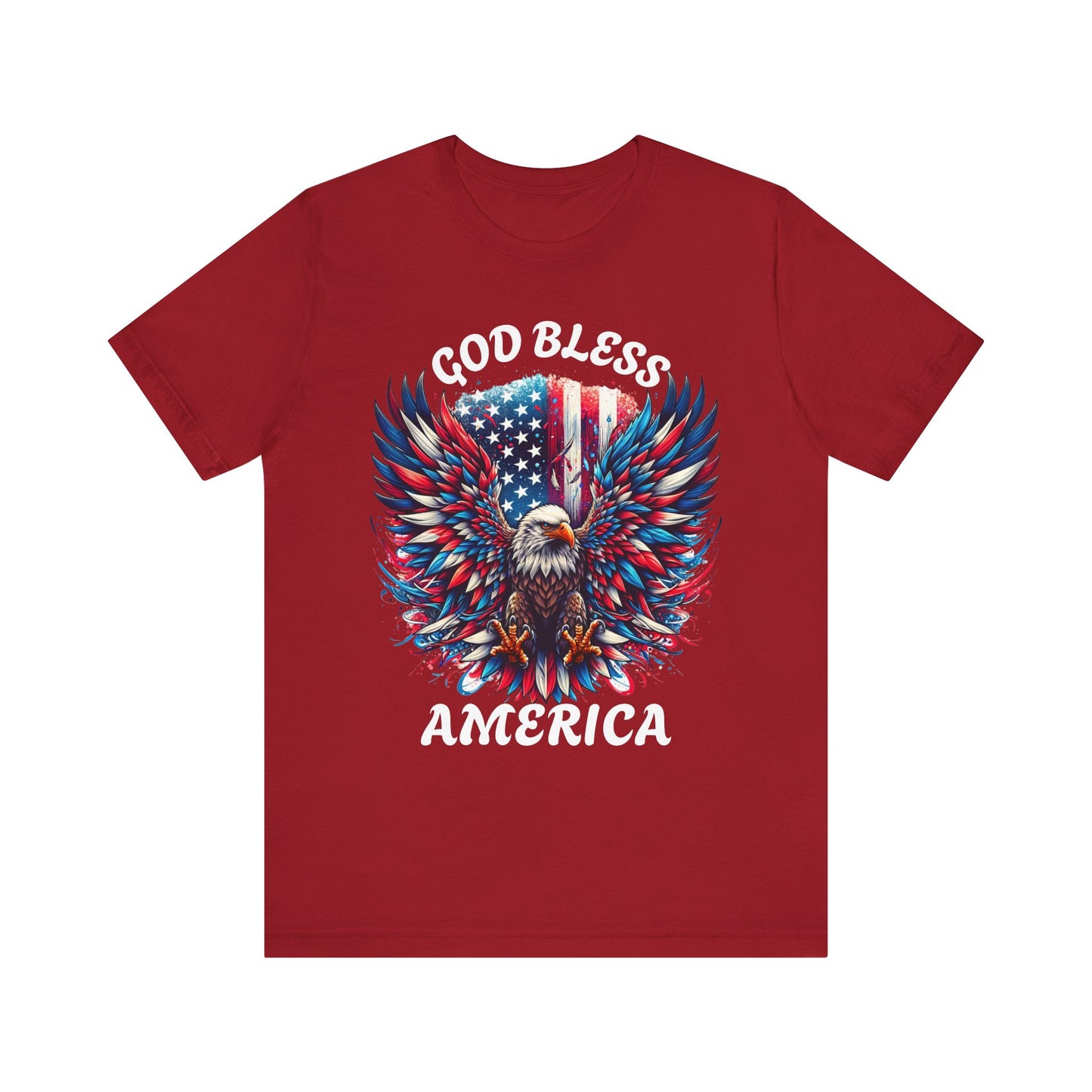 Patriotic Eagle Graphic Tee, USA Flag Shirt, Unisex Short Sleeve Top, Independence Day Gift, American Pride Apparel, Casual Wear