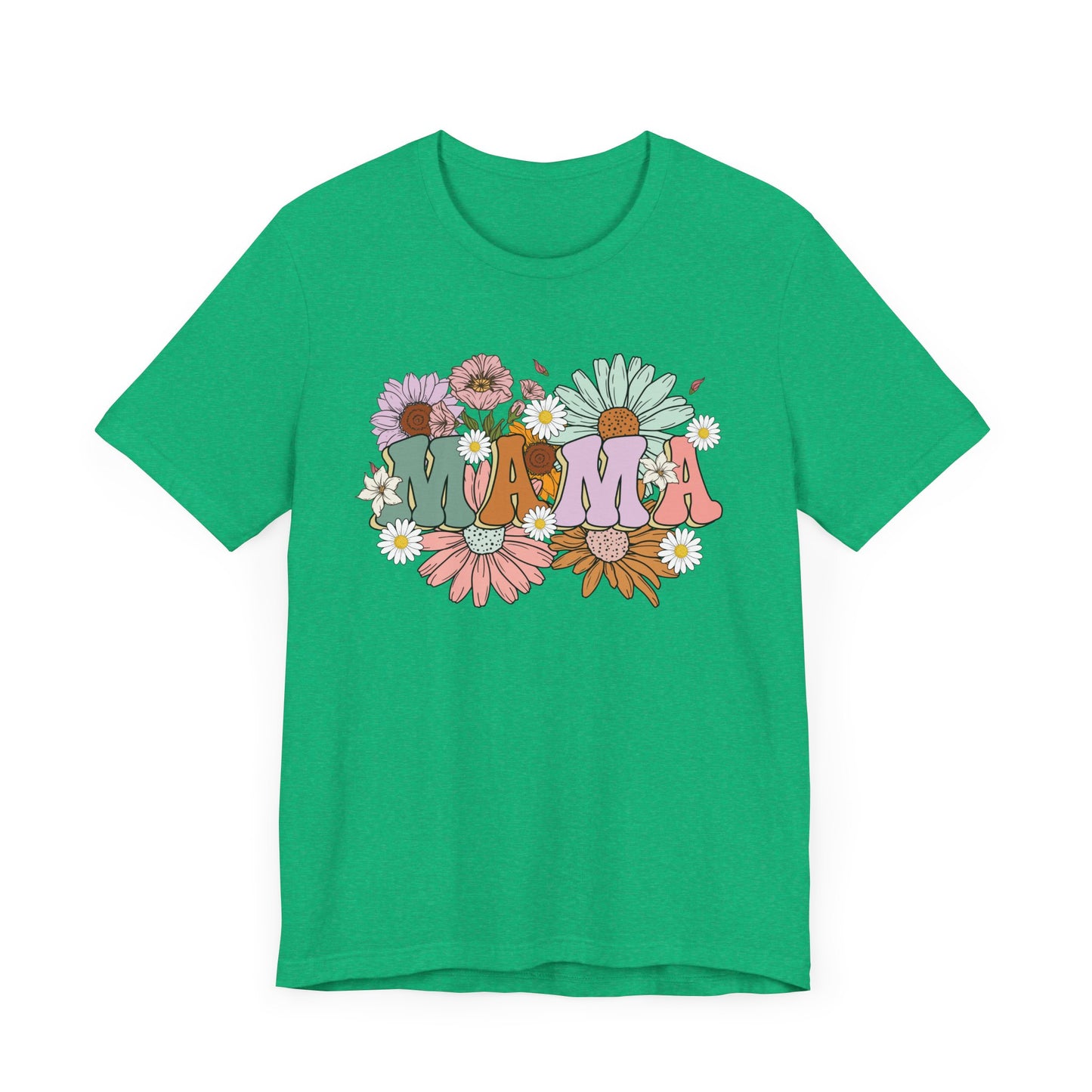Groovy Floral Mama Tee, Gift for Moms, Casual Summer Top, Boho Style Apparel, Unique Mother's Day Gift
