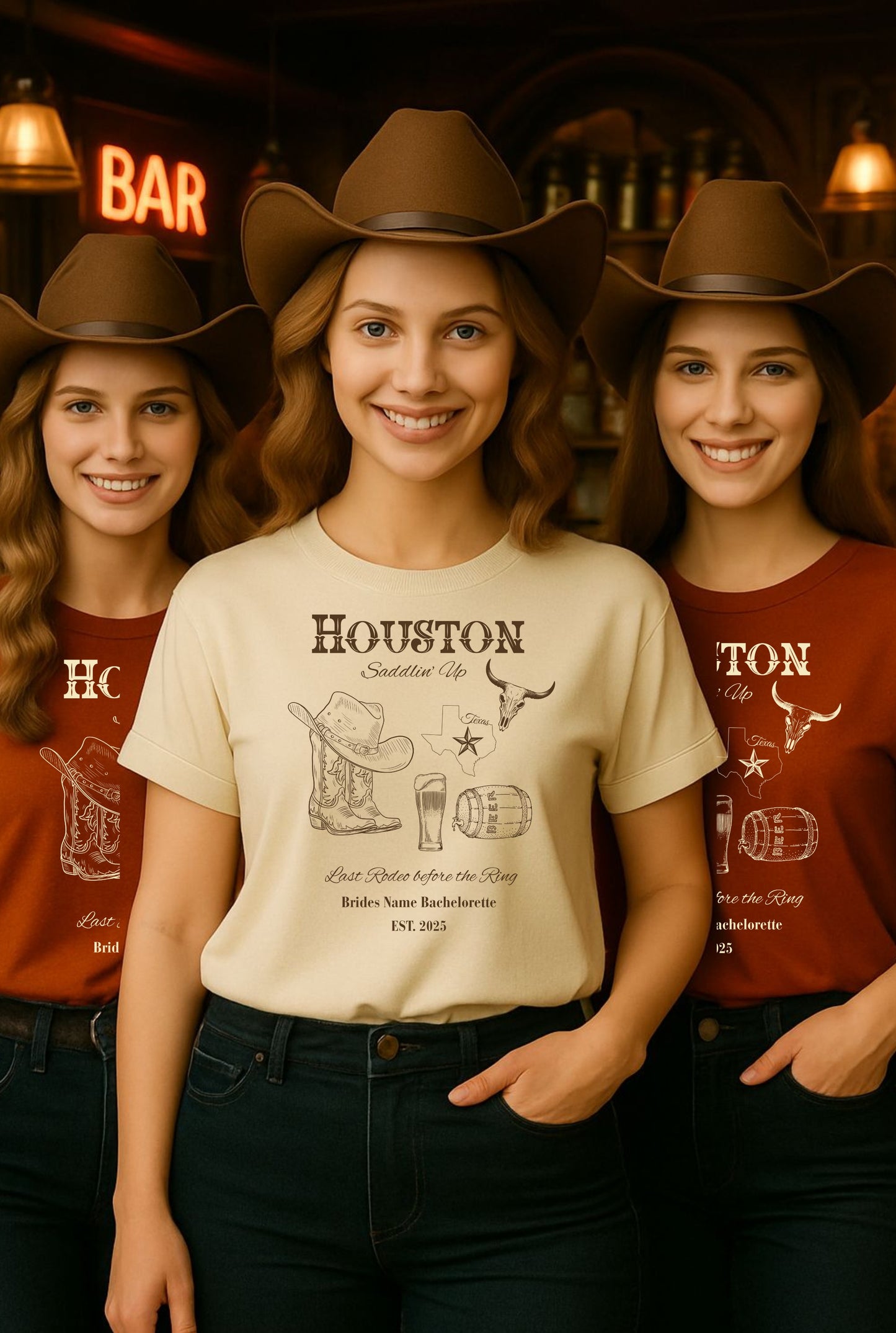 Houston Bachelorette Party Tee, Fun Vacation Shirt, Girls Night Out, Bride Tribe Apparel, Girls Trip, Nashville Wedding (One Shirt Only)