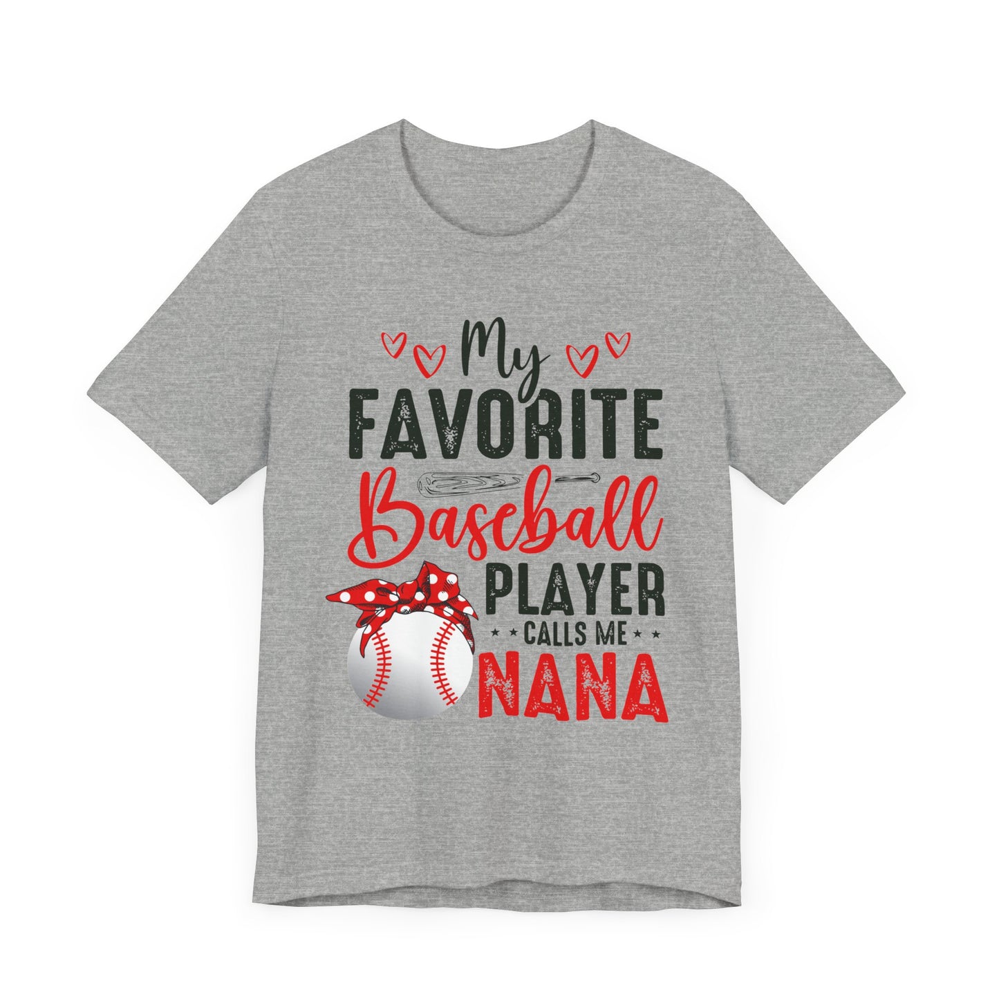 Baseball Nana Short Sleeve Tee, Cute Gift for Grandmas, Soft Jersey Tee, Baseball Fan Shirt, Mother's Day Gift, Family Reunion Wear