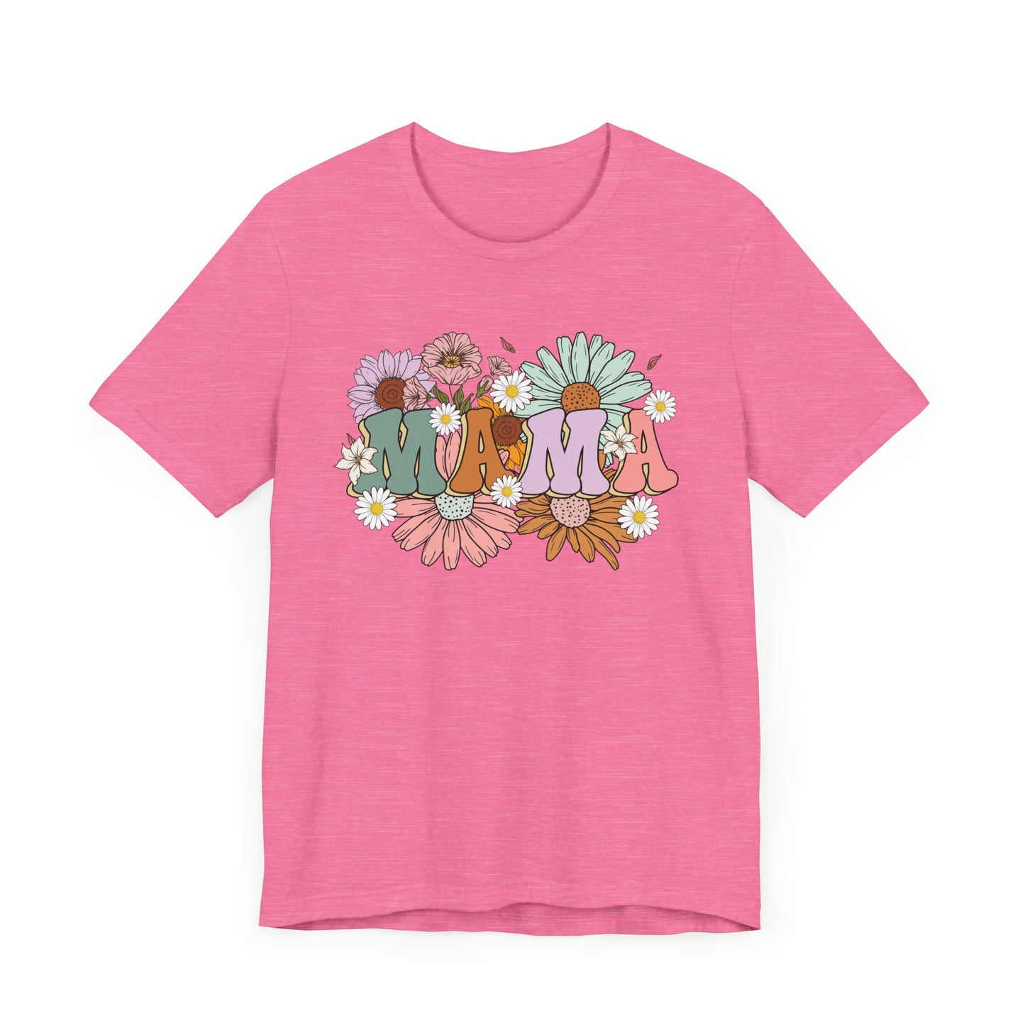 Groovy Floral Mama Tee, Gift for Moms, Casual Summer Top, Boho Style Apparel, Unique Mother's Day Gift