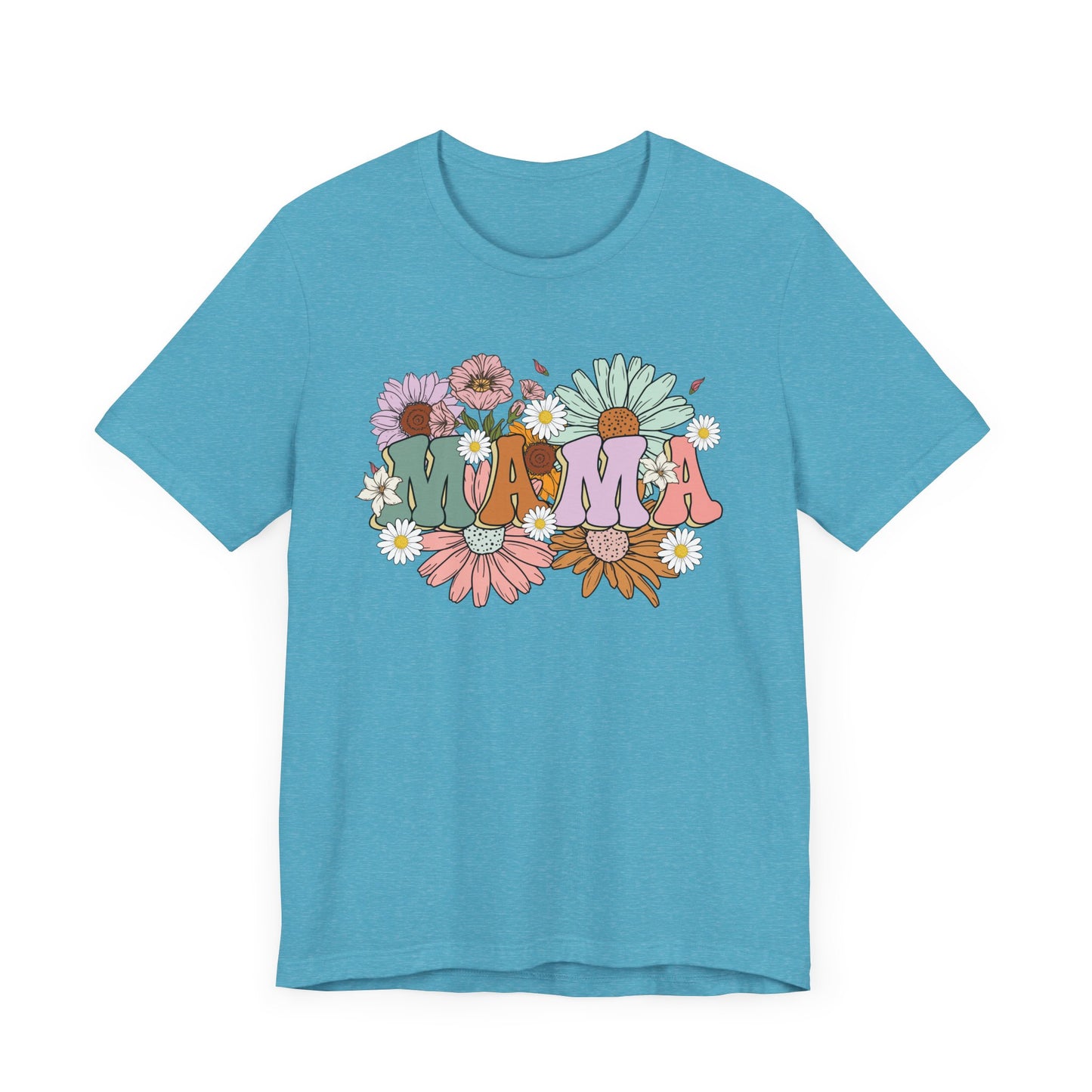 Groovy Floral Mama Tee, Gift for Moms, Casual Summer Top, Boho Style Apparel, Unique Mother's Day Gift