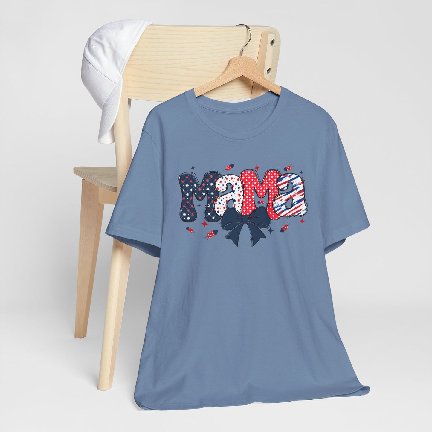 Mama Patriotic Graphic Tee, Fun Summer T-Shirt, Holiday Apparel, 4th of July Shirt