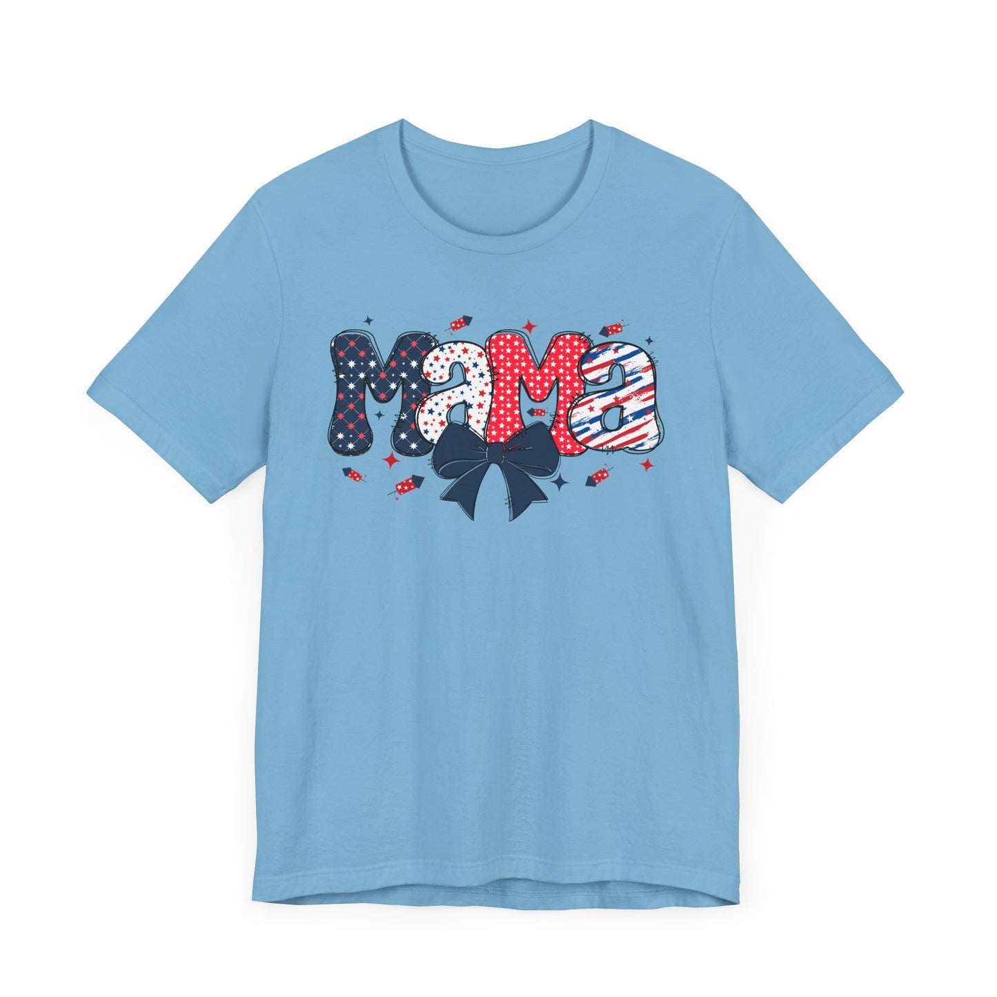 Mama Patriotic Graphic Tee, Fun Summer T-Shirt, Holiday Apparel, 4th of July Shirt