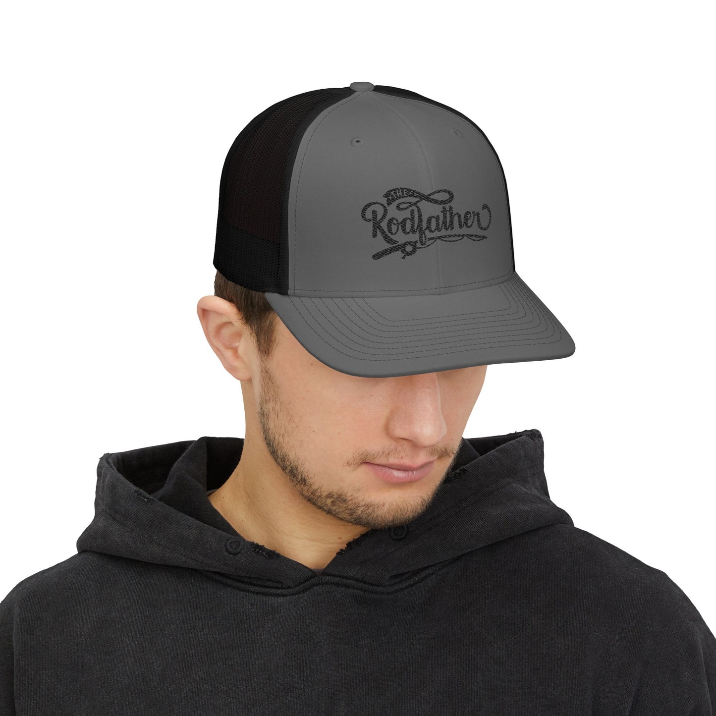 The Rodfather Snapback Trucker Cap, Perfect for Fishing Lovers, Father's Day Gift, Casual Wear, Outdoor Activities, Unique Embroidery