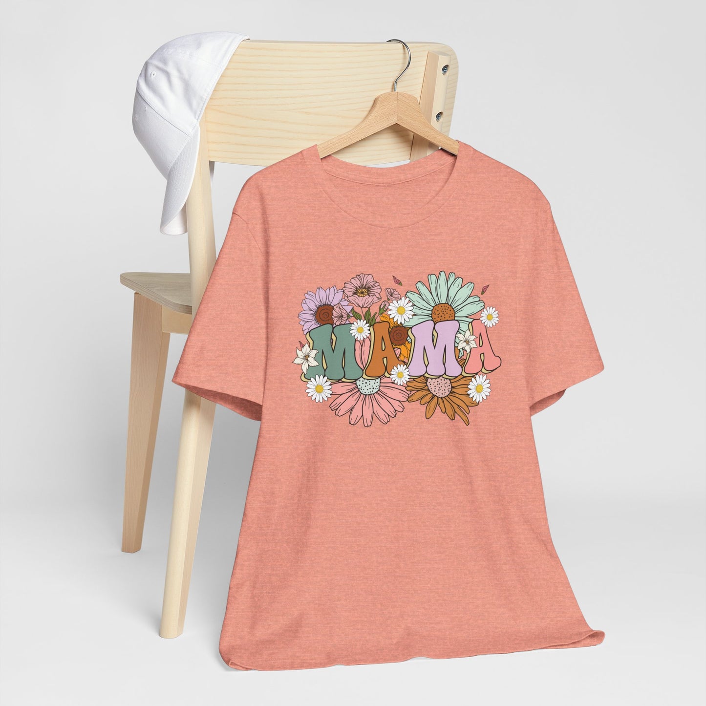 Groovy Floral Mama Tee, Gift for Moms, Casual Summer Top, Boho Style Apparel, Unique Mother's Day Gift