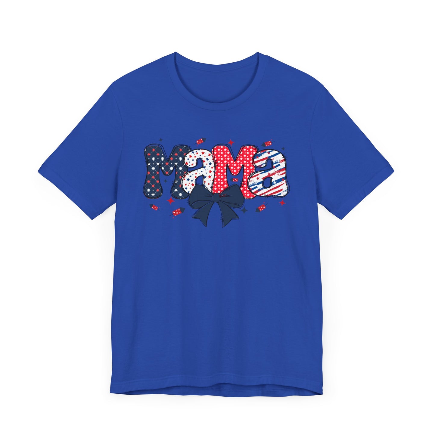Mama Patriotic Graphic Tee, Fun Summer T-Shirt, Holiday Apparel, 4th of July Shirt