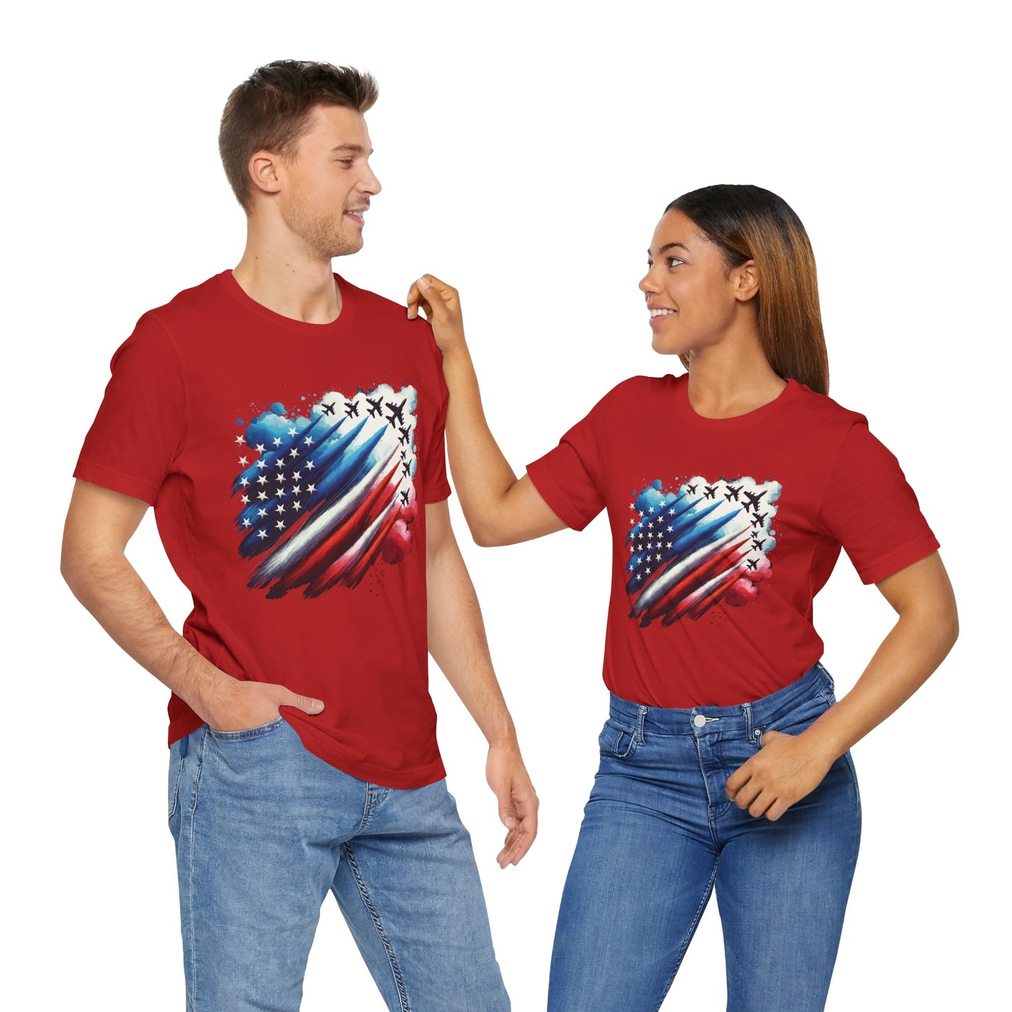 Fighter Jets with Flag Memorial Day Tee