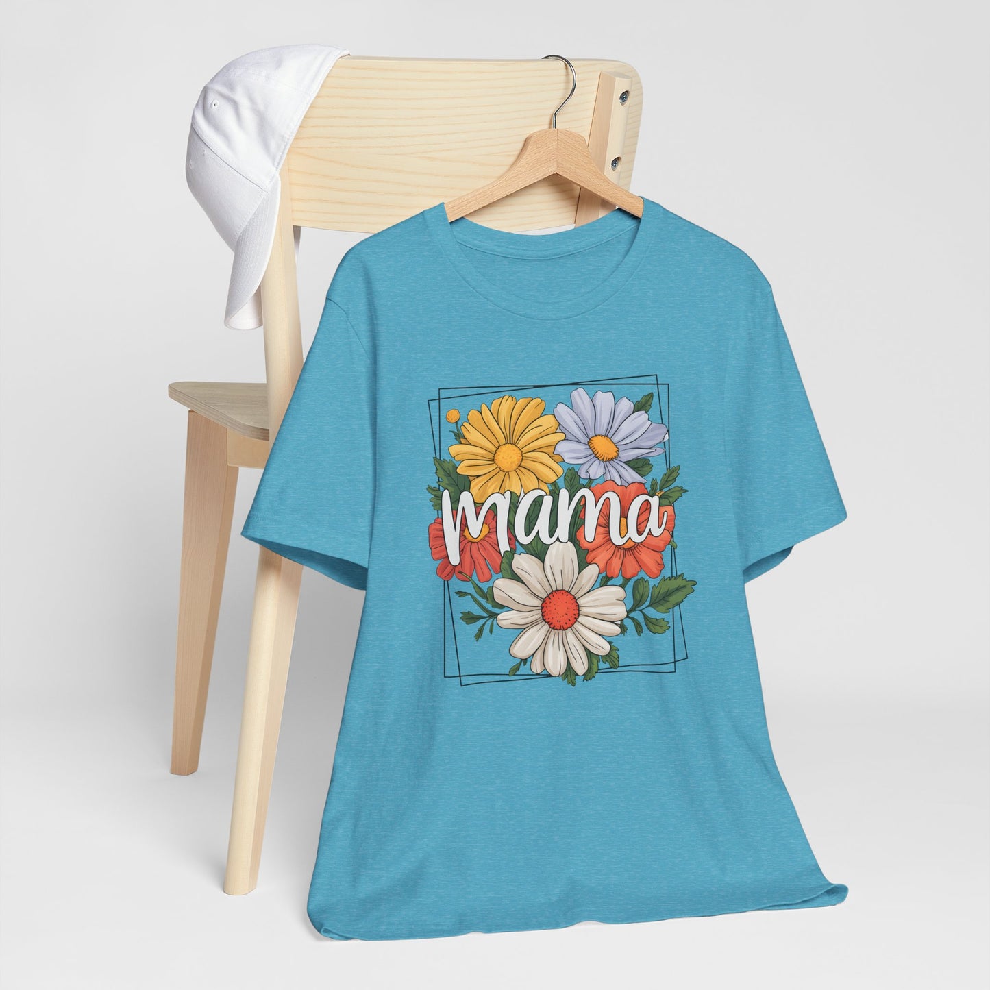 Bouquet Daisey Mama Tee, Gift for Moms, Casual Summer Top, Boho Style Apparel, Unique Mother's Day Gift