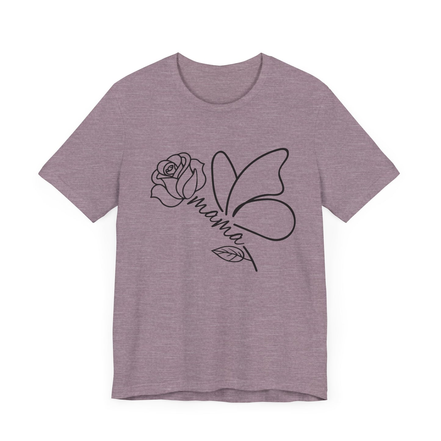 Butterfly Rose Mama Tee, Gift for Moms, Casual Summer Top, Boho Style Apparel, Unique Mother's Day Gift
