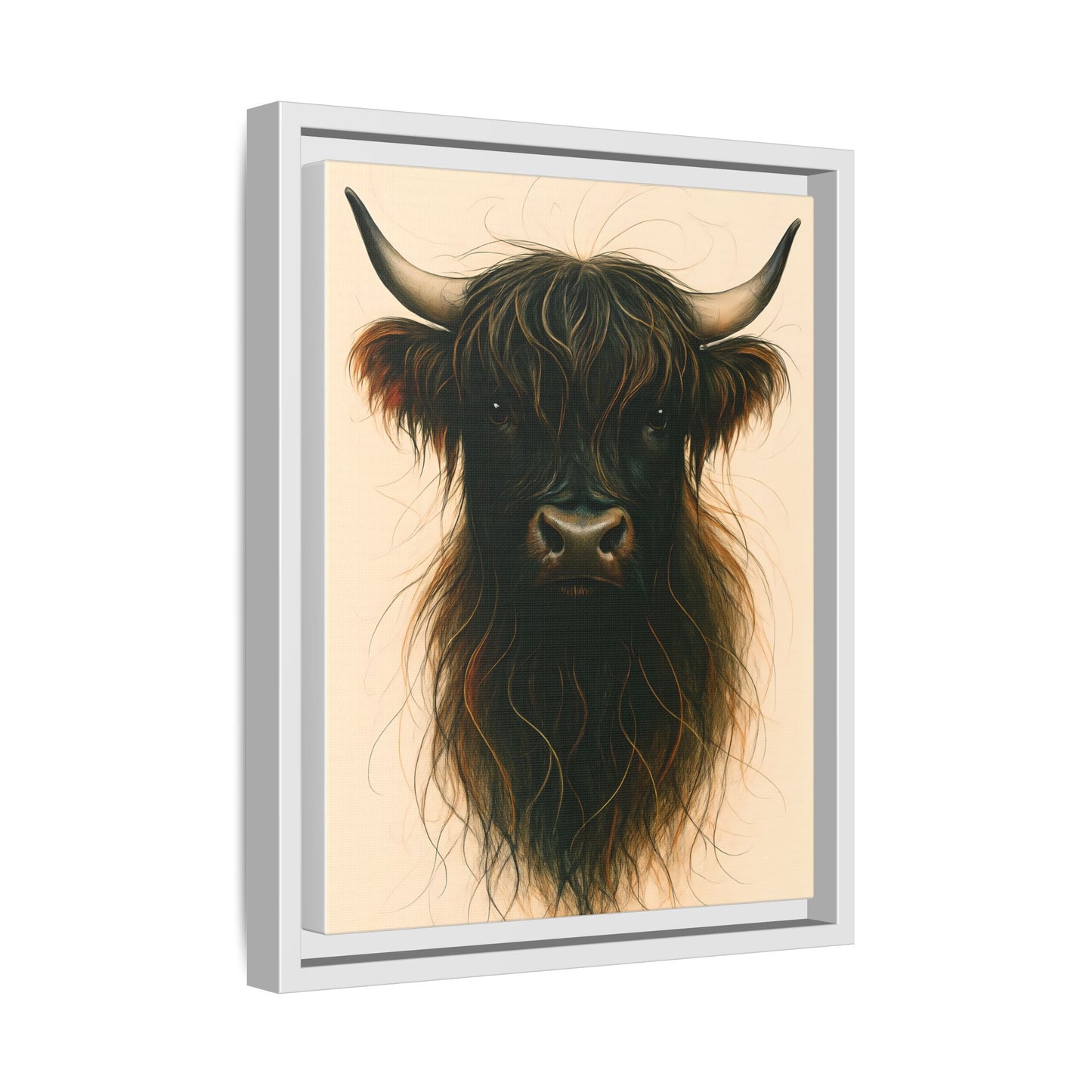 Framed Highland Cow Art Print (Black), Rustic Home Decor, Animal Wall Art, Farmhouse Style, Gift for Cow Lovers
