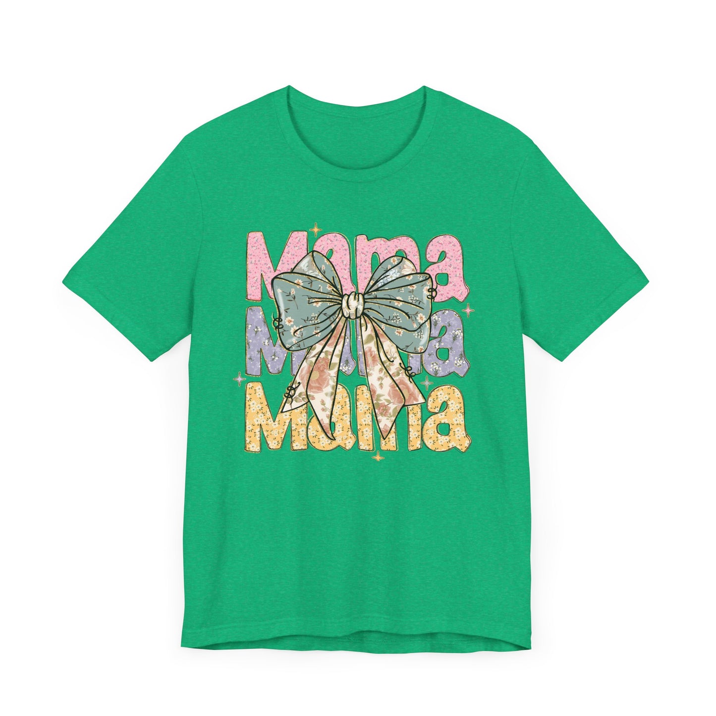 Color block Mama Tee with a Bow, Gift for Moms, Casual Summer Top, Boho Style Apparel, Unique Mother's Day Gift