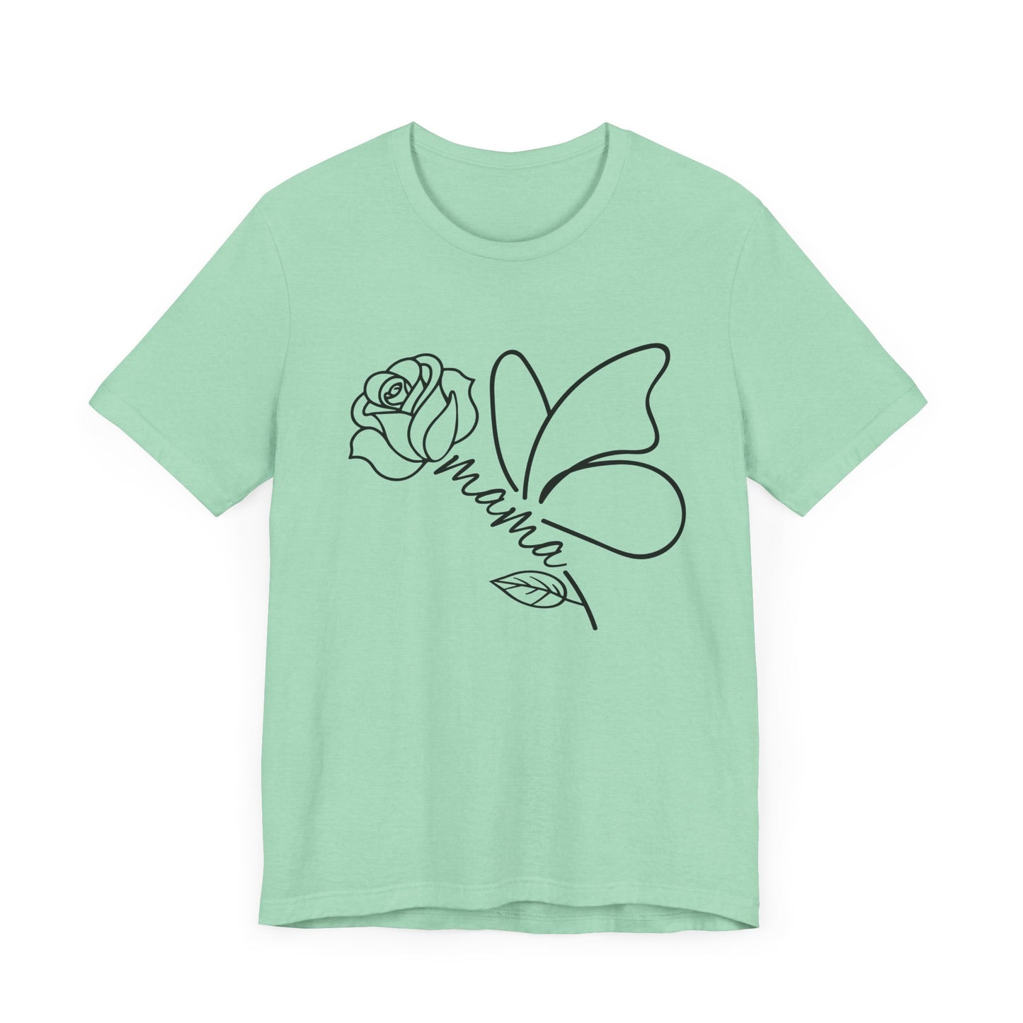 Butterfly Rose Mama Tee, Gift for Moms, Casual Summer Top, Boho Style Apparel, Unique Mother's Day Gift