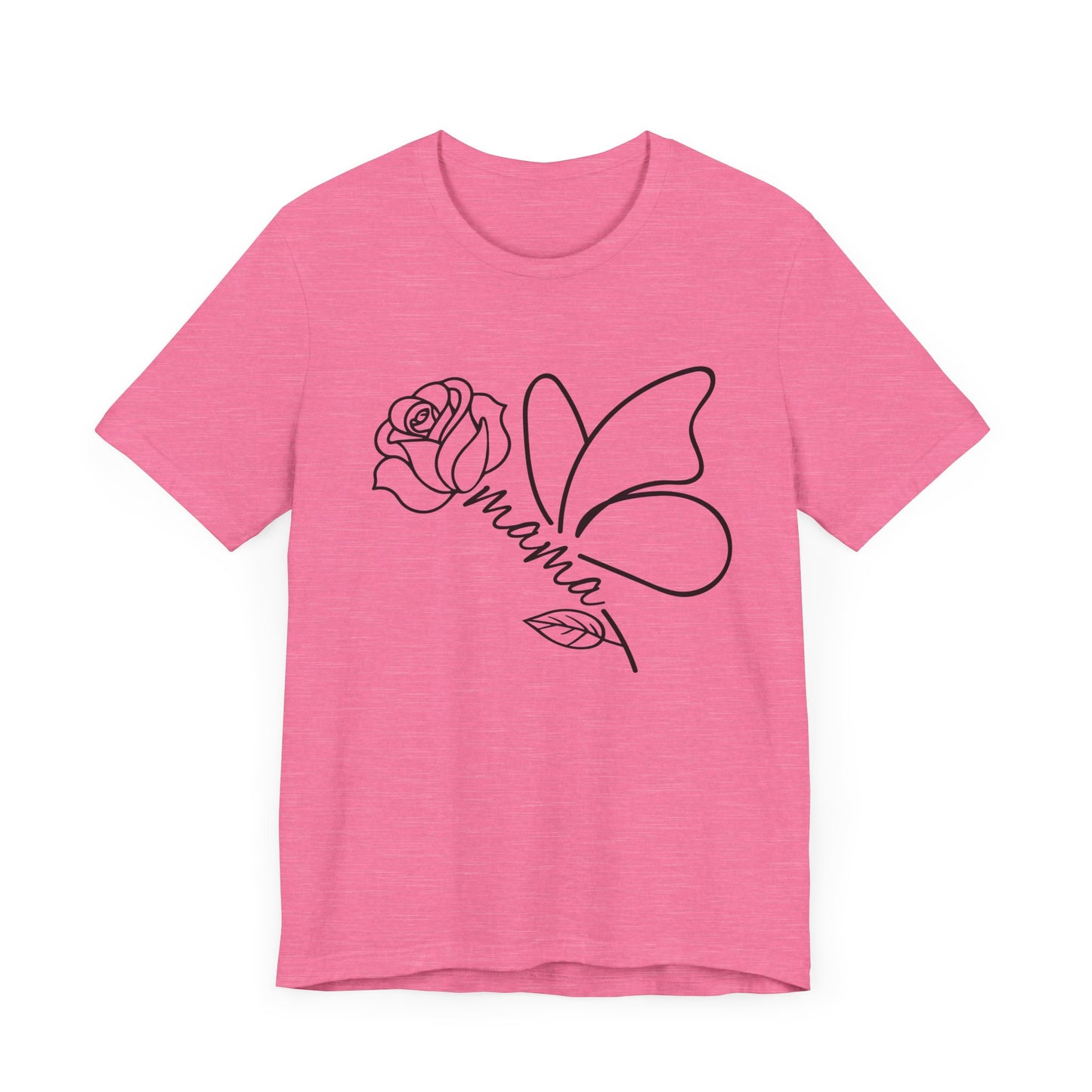 Butterfly Rose Mama Tee, Gift for Moms, Casual Summer Top, Boho Style Apparel, Unique Mother's Day Gift
