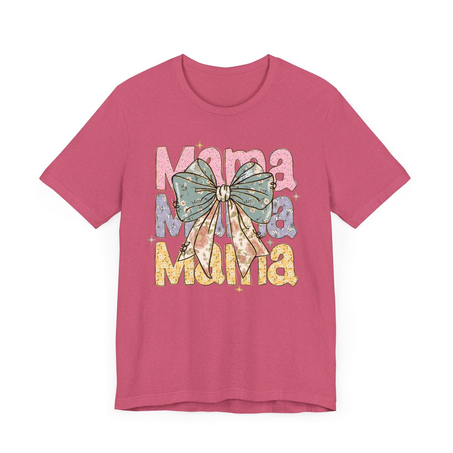 Color block Mama Tee with a Bow, Gift for Moms, Casual Summer Top, Boho Style Apparel, Unique Mother's Day Gift